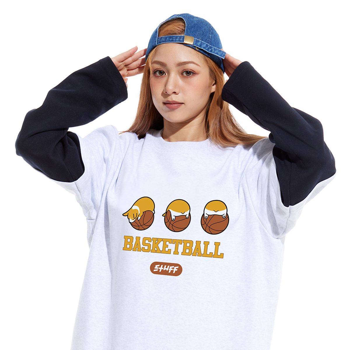 스터프(STUFF) 코기 릴리 3종 레이어드 롱슬리브 티셔츠