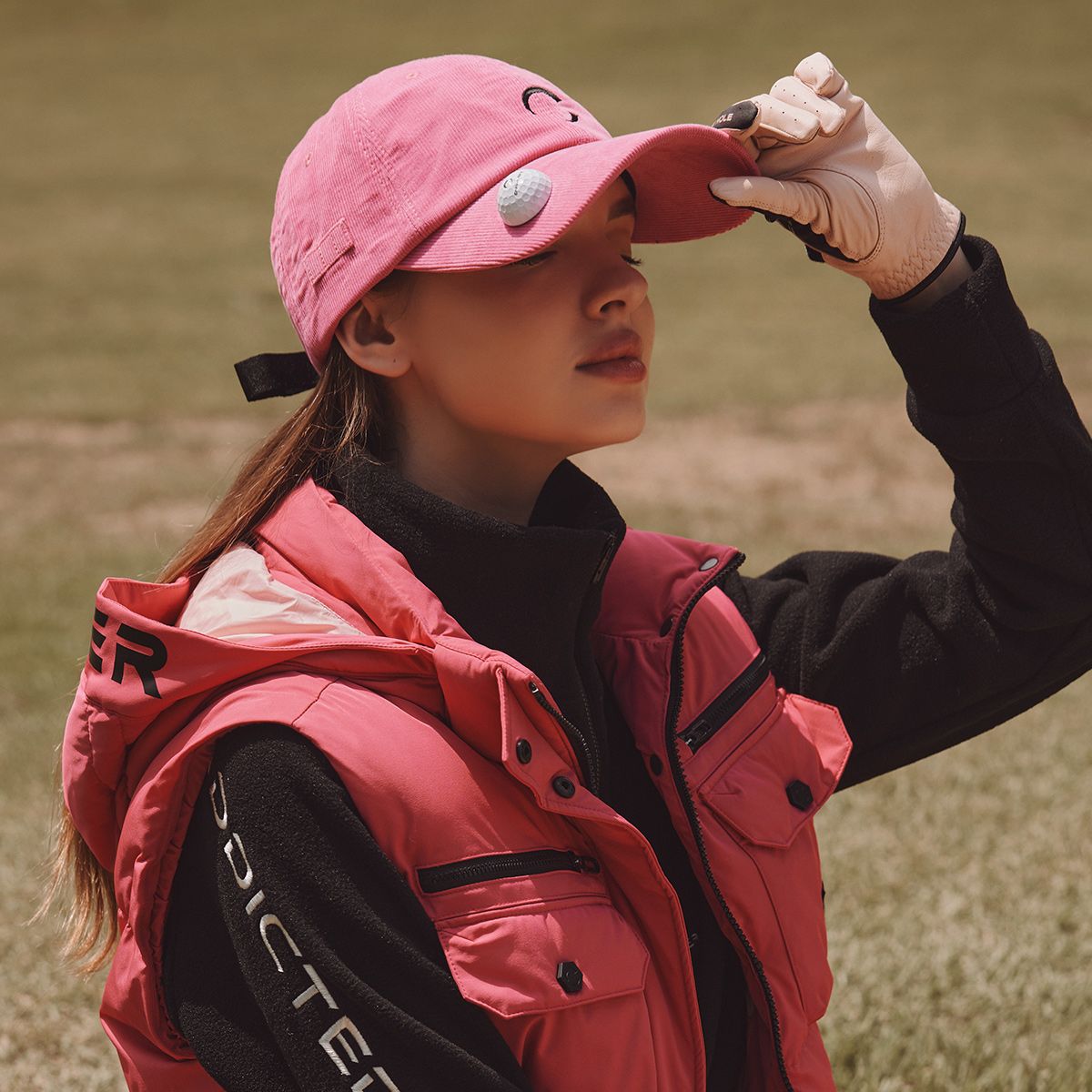 챌린저(CHALLENGER) 공용 베이직 코듀로이 볼캡 핫핑크