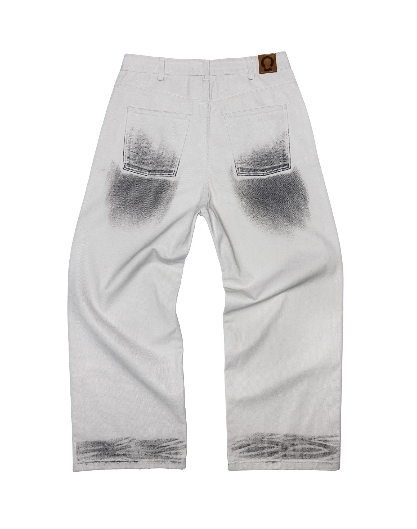 MUSINSA | PRIVATE NEIGHBORS Glossy Wide Jeans Dusty White