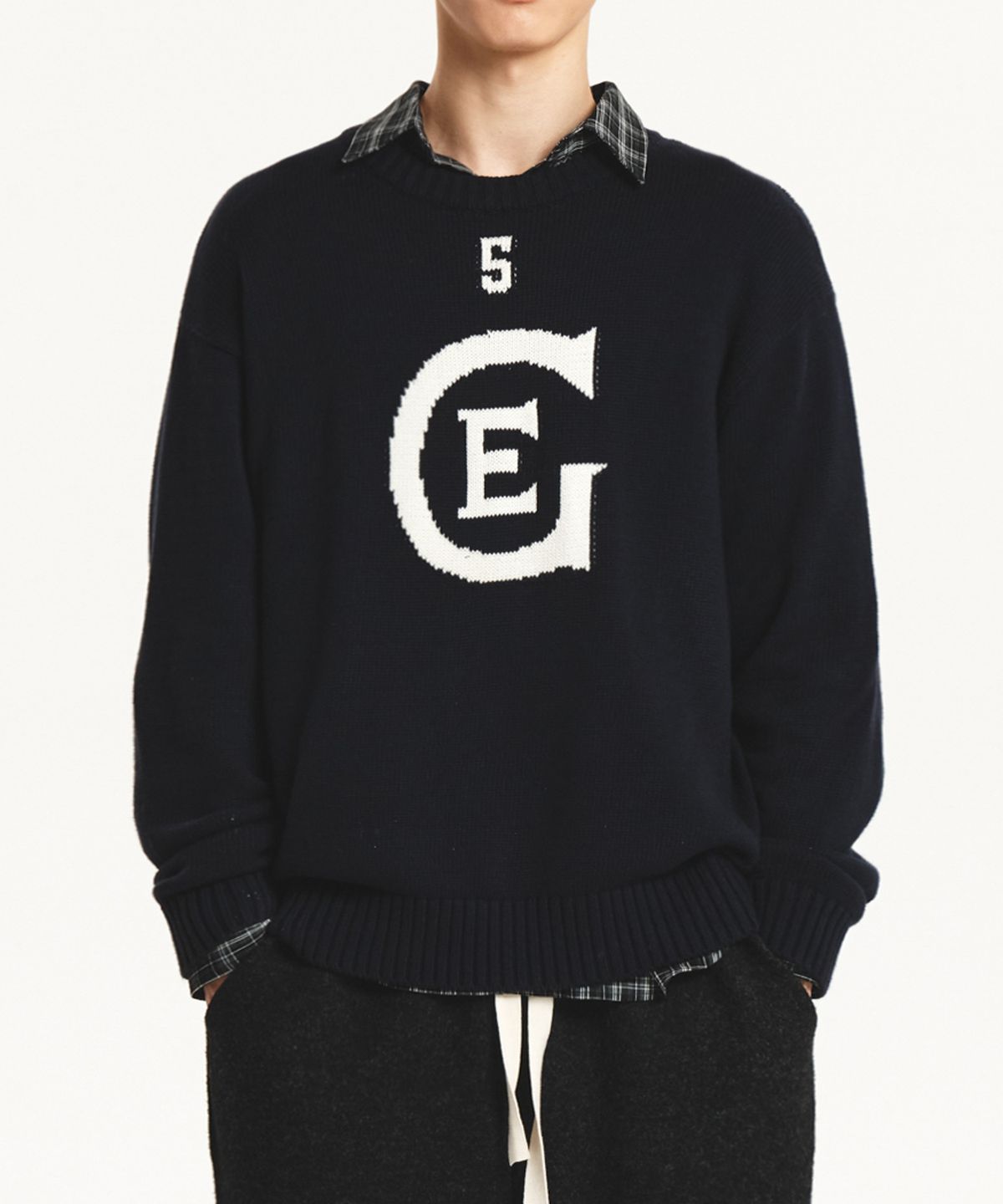 가든익스프레스(GARDEN EXPRESS) GE INTARSIA SWEATER (navy)