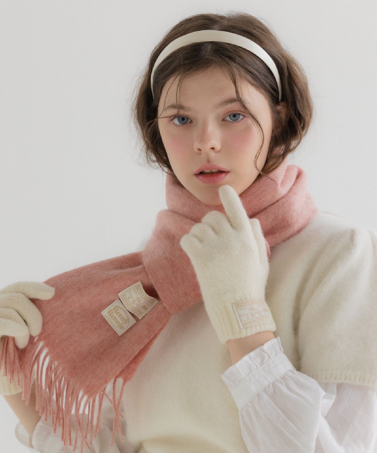 래니래니(RENNYRENNIE) PREMIUM PURE WOOL 100 MUFFLER [ CANDY PINK ] - 프리미엄 울 100 머플러 (M001DP)