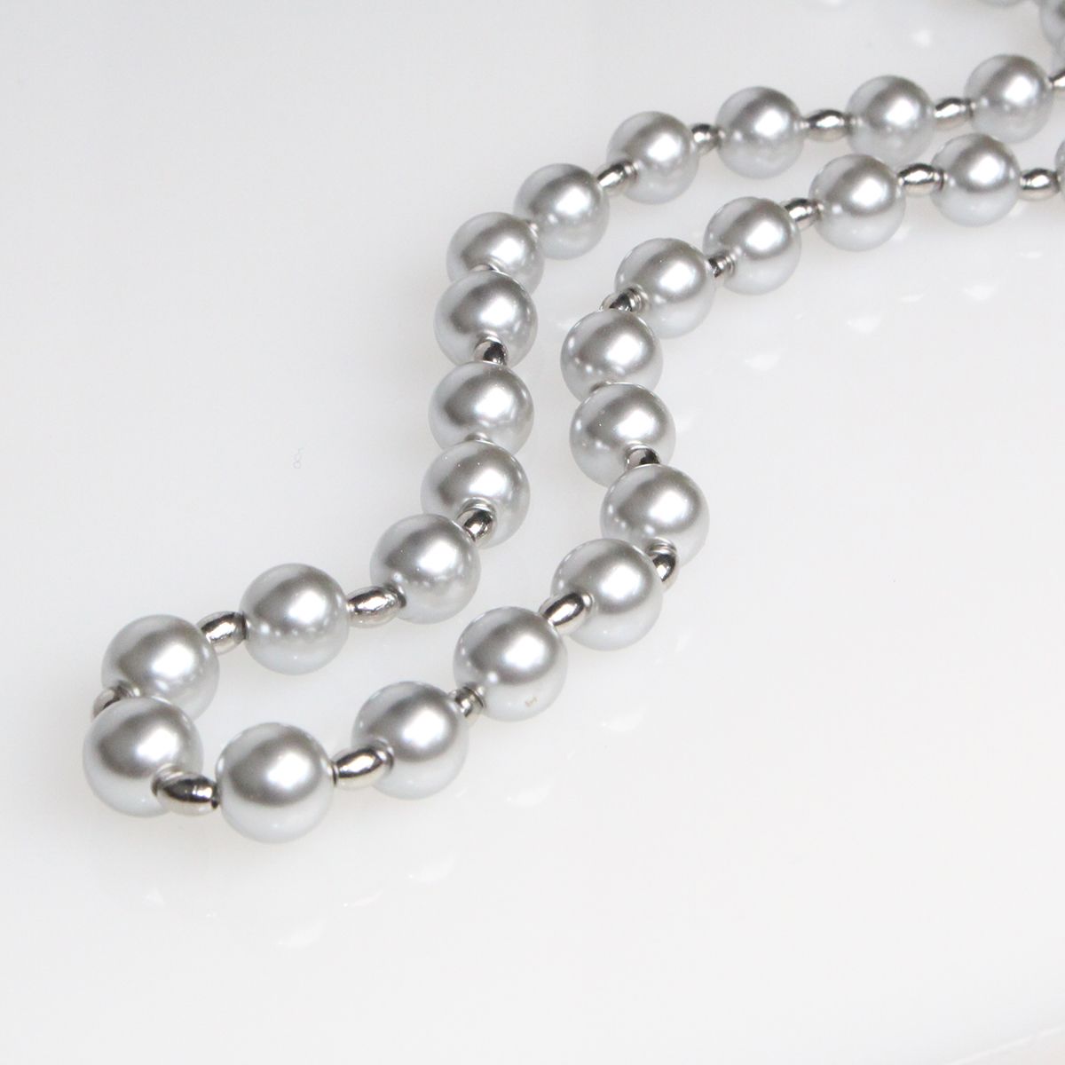 비엔베투(Bien Vetu) 24 F/W - S Link Grey Pearl Necklace