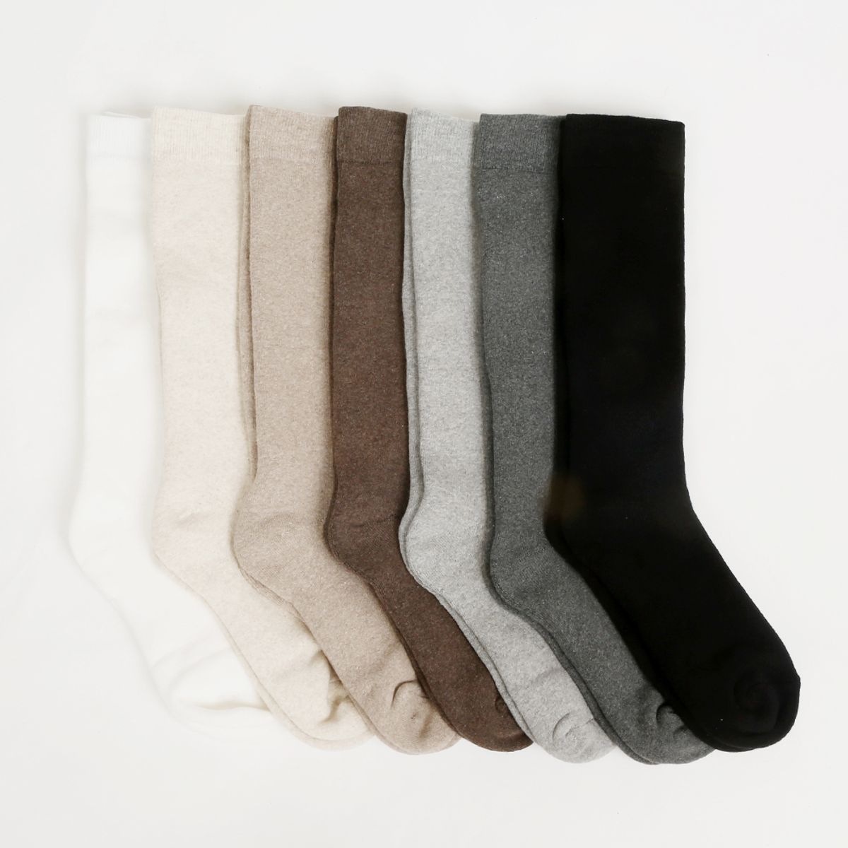 삭스에이(SOCKSA) [2켤레]두꺼운 순면 통파일 무지 156N 니삭스 스타킹 7색상