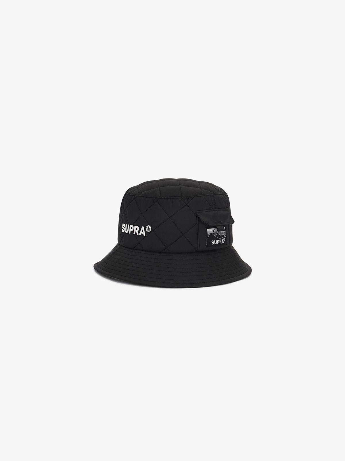 수프라(SUPRA) 아웃도어 퀼팅 포켓 포인트 버킷햇(BLACK)