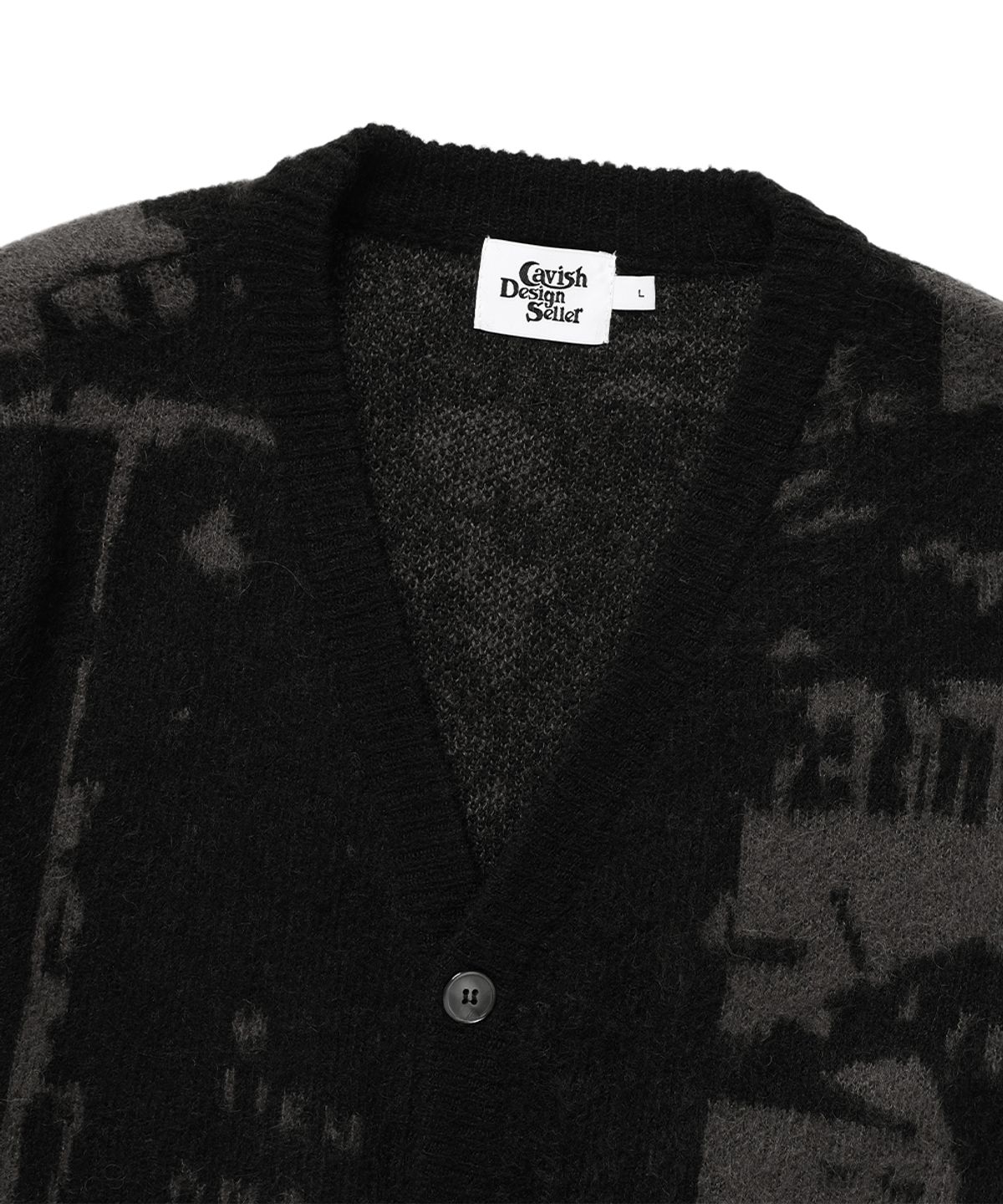 카비시(CAVISH) BRUSHED MOHAIR CARDIGAN BLACK(CV2DFUK682A)