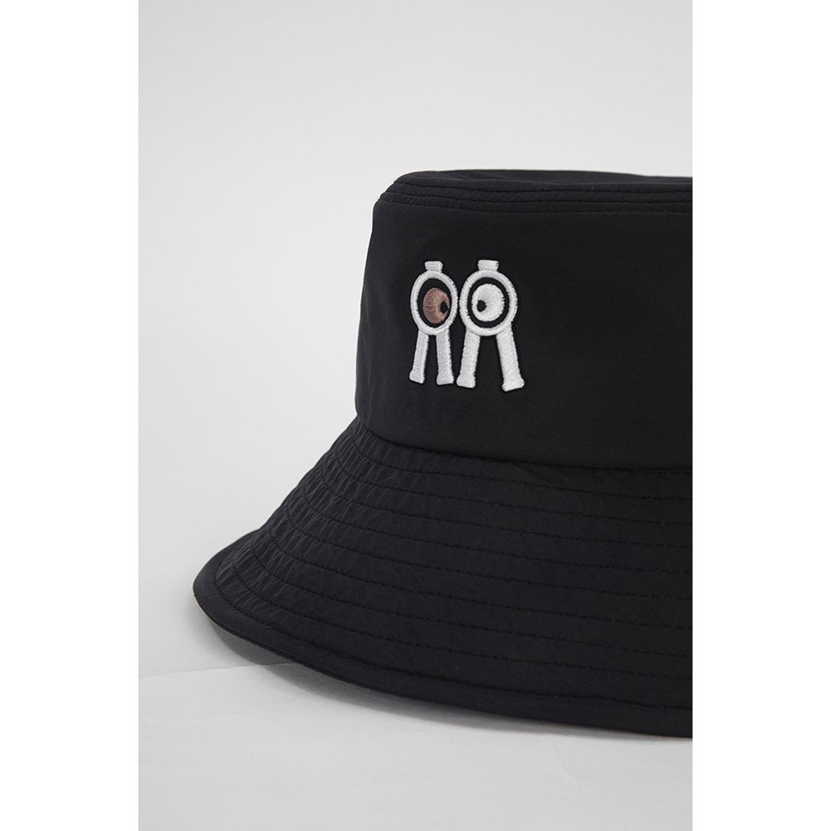 롤링롤라이(ROLLINGROLLEYE) 버킷햇 블랙 화이트브라운아이 Bucket Hat Black White Brown Eye