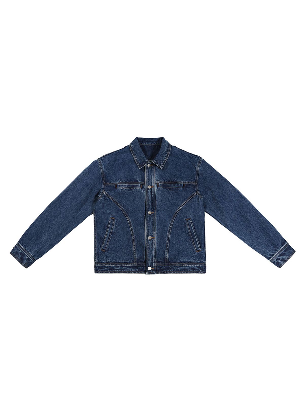 구빈(GUBIN) WASHED-LINE DENIM TRUCKER JACKET