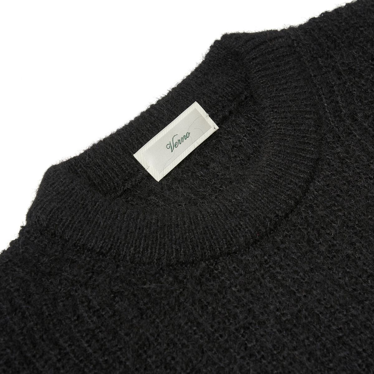베르노(VERNO) [Casual] Alpaca crew-neck knit Black