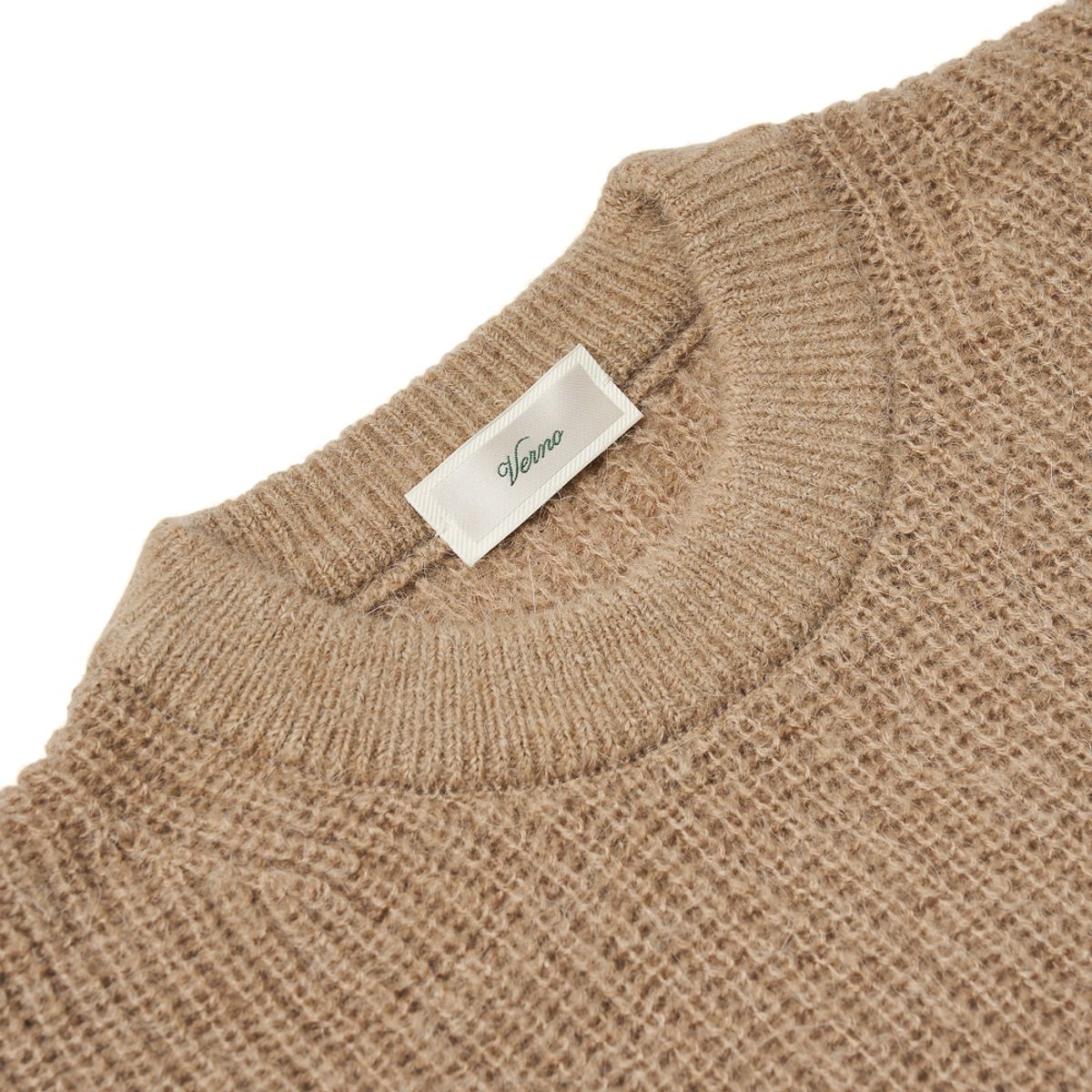 베르노(VERNO) [Casual] Alpaca crew-neck knit L.Brown
