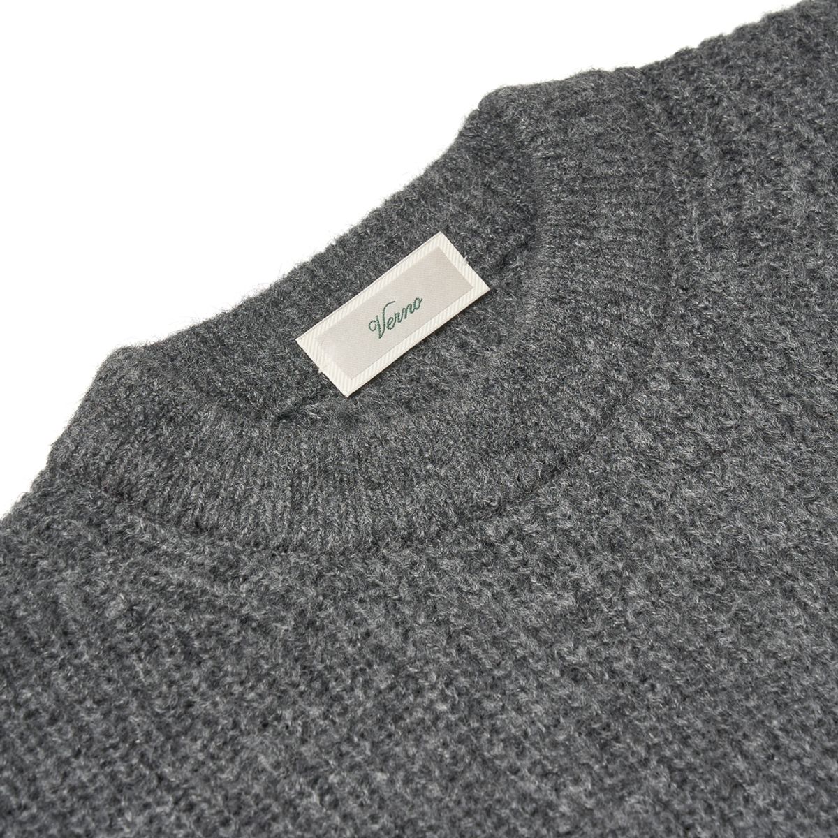 베르노(VERNO) [Casual] Alpaca crew-neck knit Gray