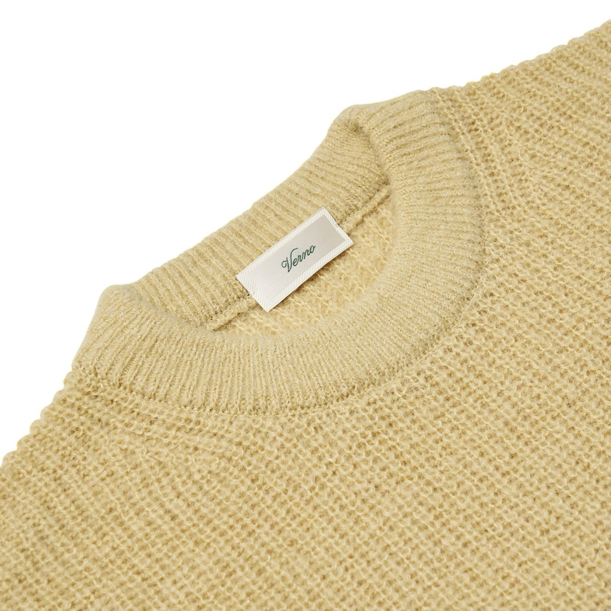 베르노(VERNO) [Casual] Alpaca crew-neck knit Lime