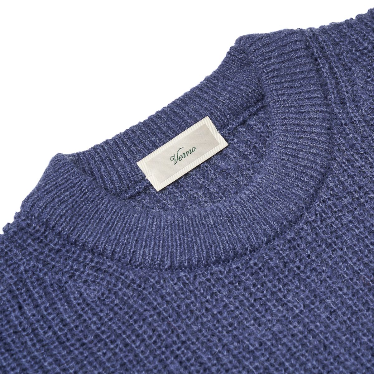 베르노(VERNO) [Casual] Alpaca crew-neck knit Blue
