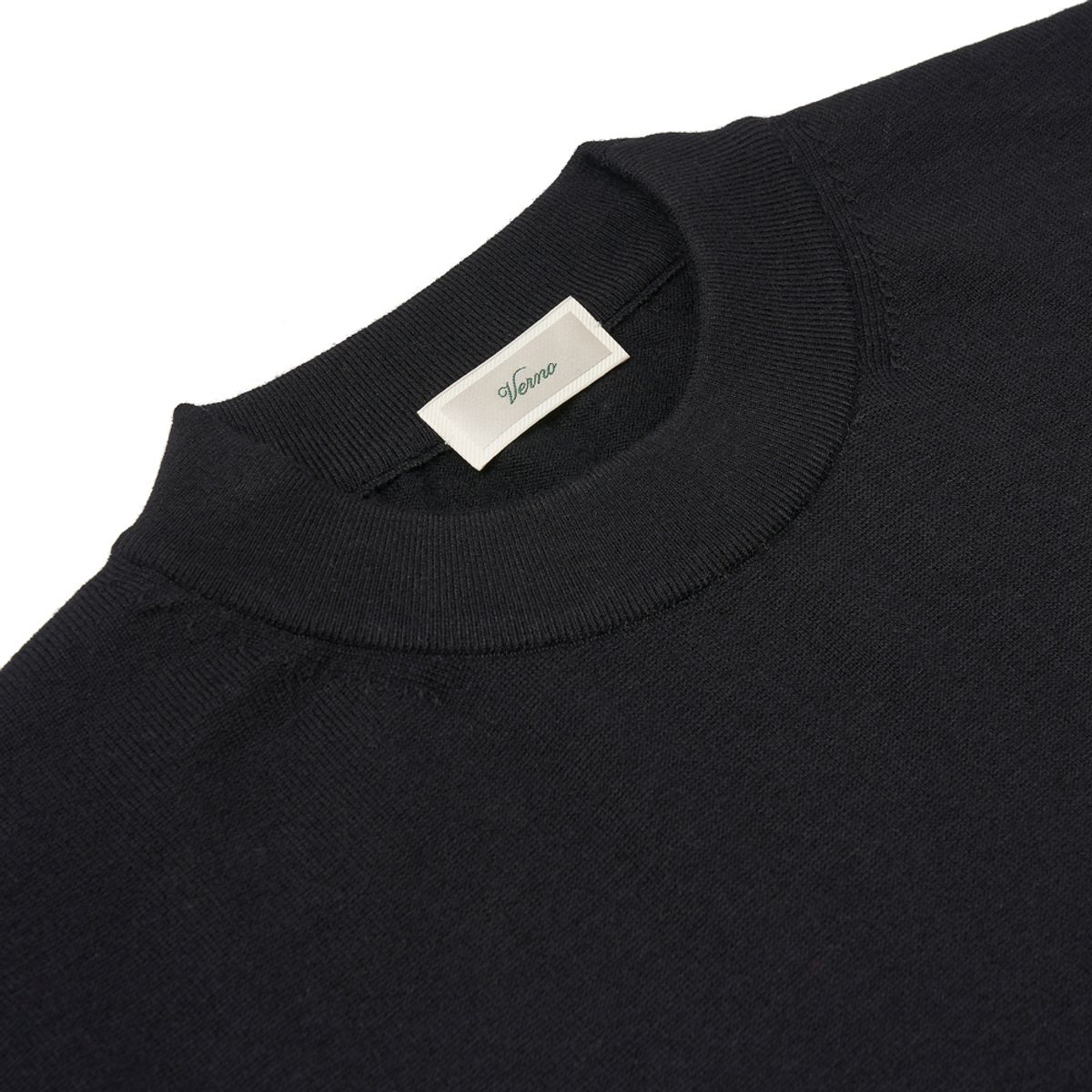 베르노(VERNO) [Casual] Cashtouch crew-neck knit Black_relax-fit