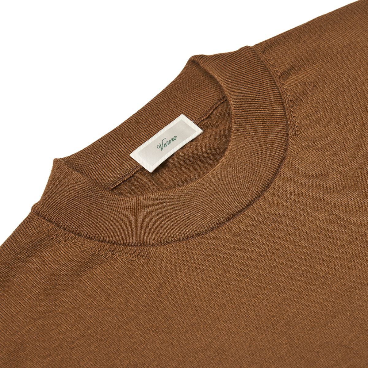 베르노(VERNO) [Casual] Cashtouch crew-neck knit Brown_relax-fit