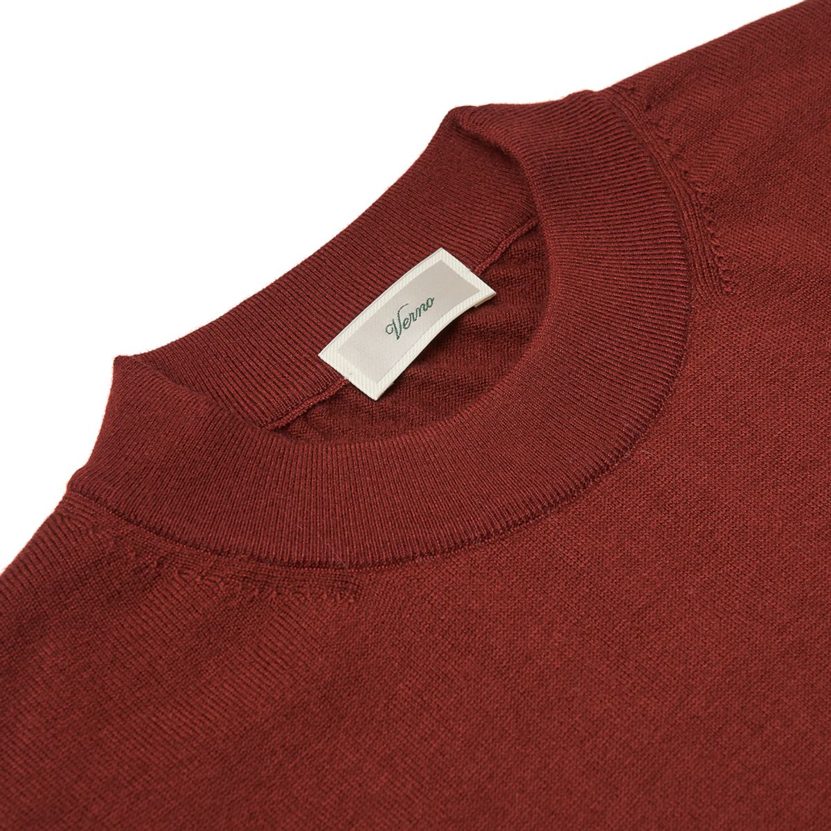 베르노(VERNO) [Casual] Cashtouch crew-neck knit Maroon_relax-fit