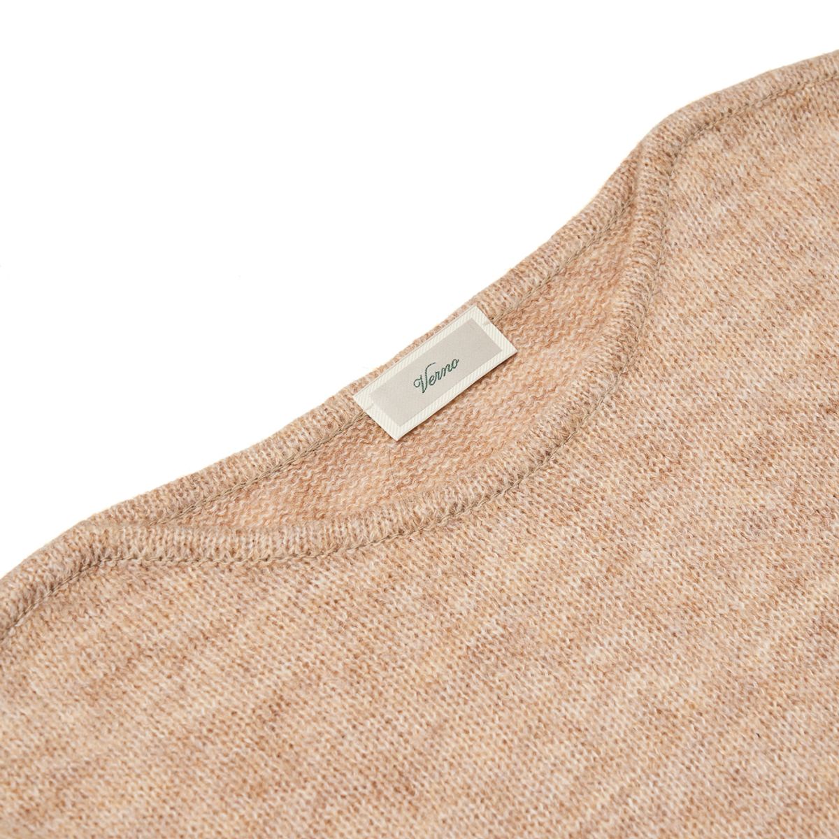 베르노(VERNO) [Casual] Alpaca piping crew-neck knit Beige