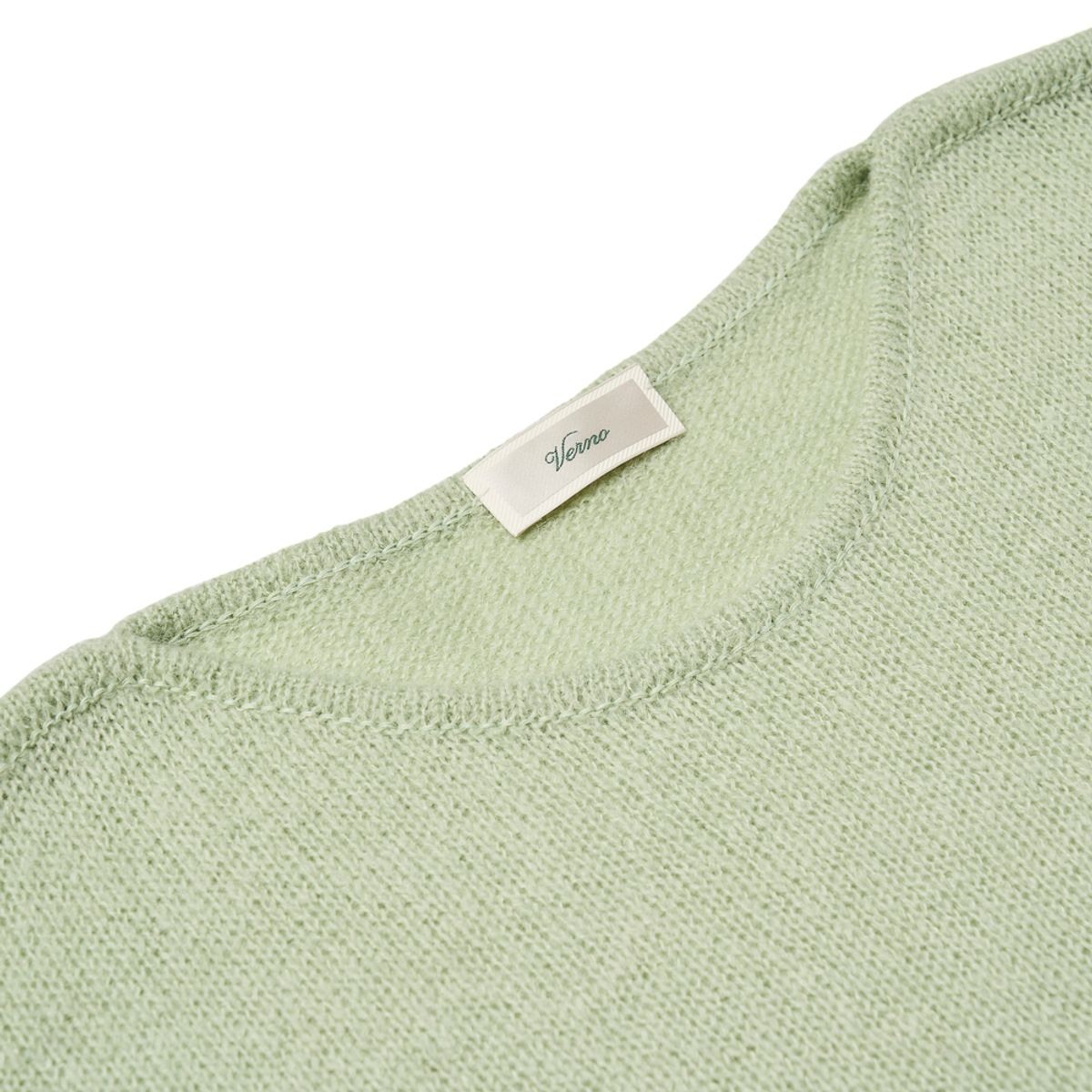 베르노(VERNO) [Casual] Alpaca piping crew-neck knit Mint