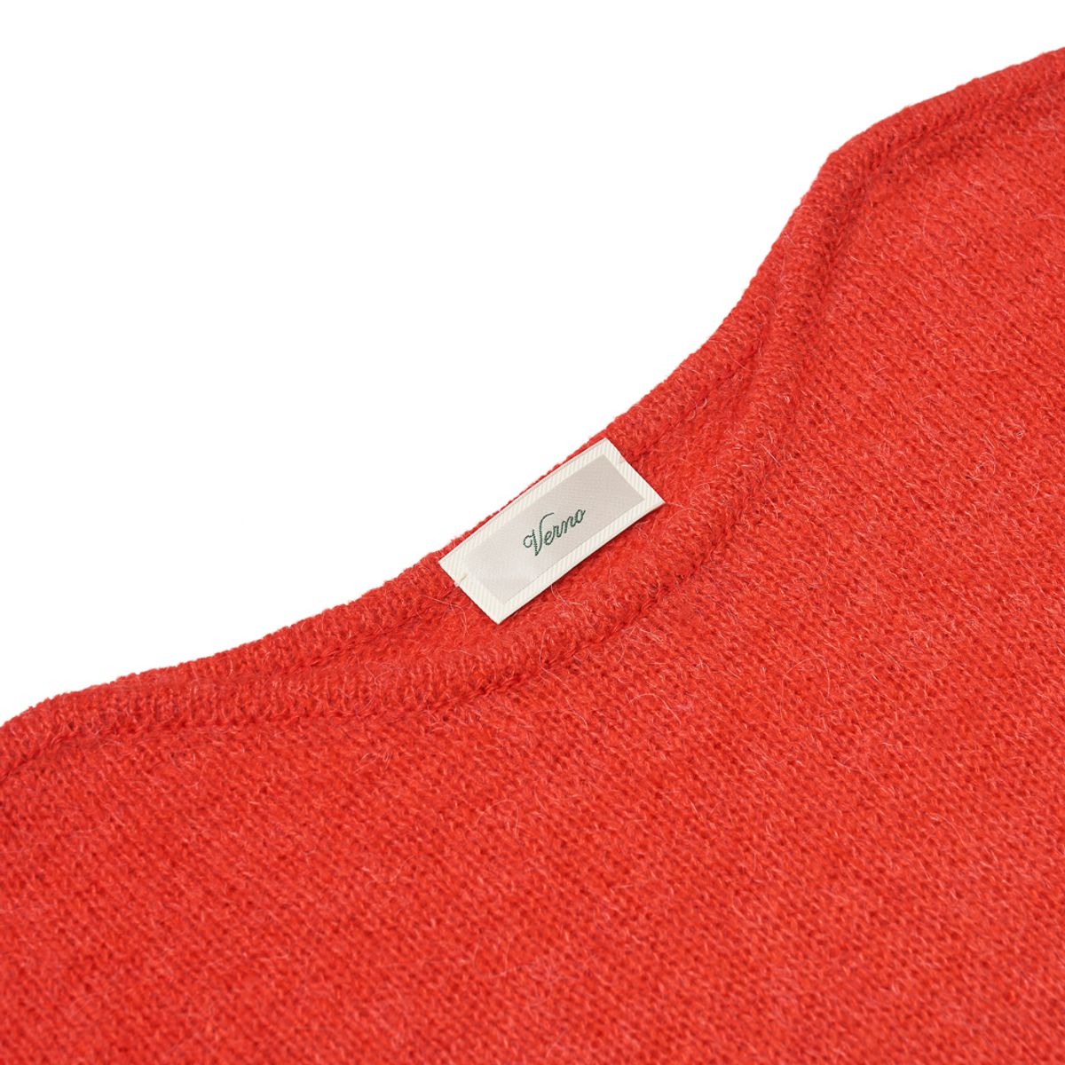 베르노(VERNO) [Casual] Alpaca piping crew-neck knit Red
