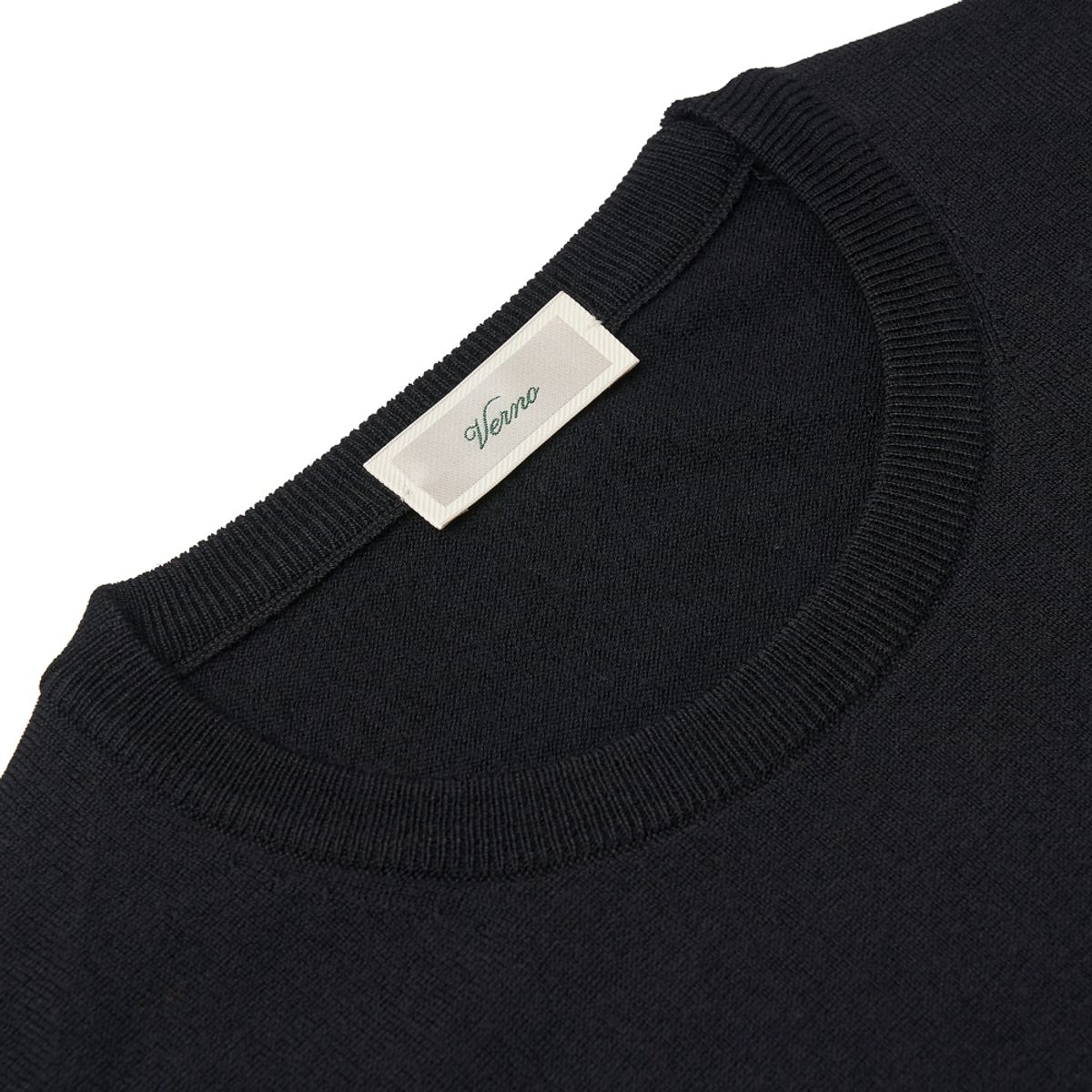 베르노(VERNO) Cashtouch crew-neck knit Black_Regular-fit
