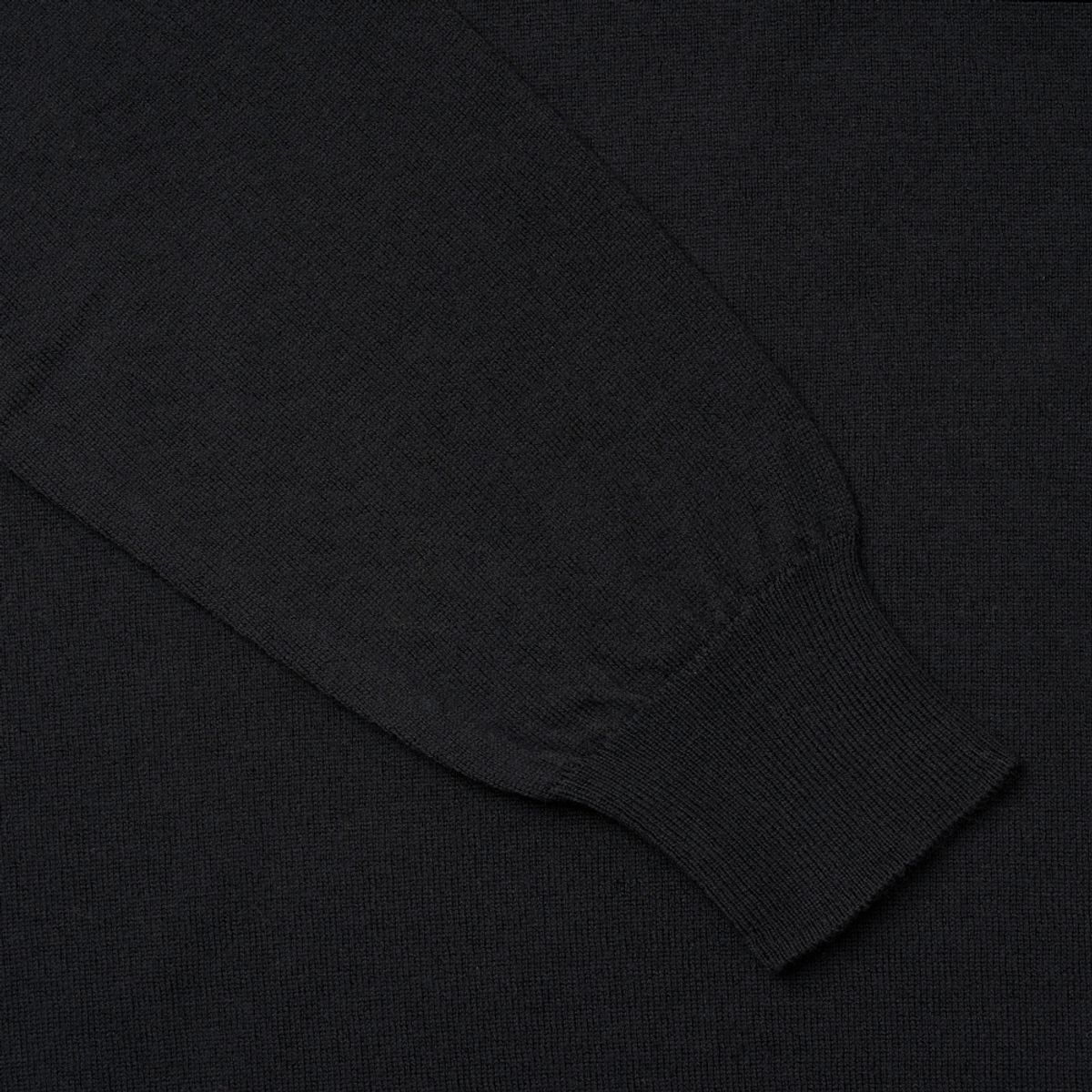 베르노(VERNO) Cashtouch crew-neck knit Black_Regular-fit
