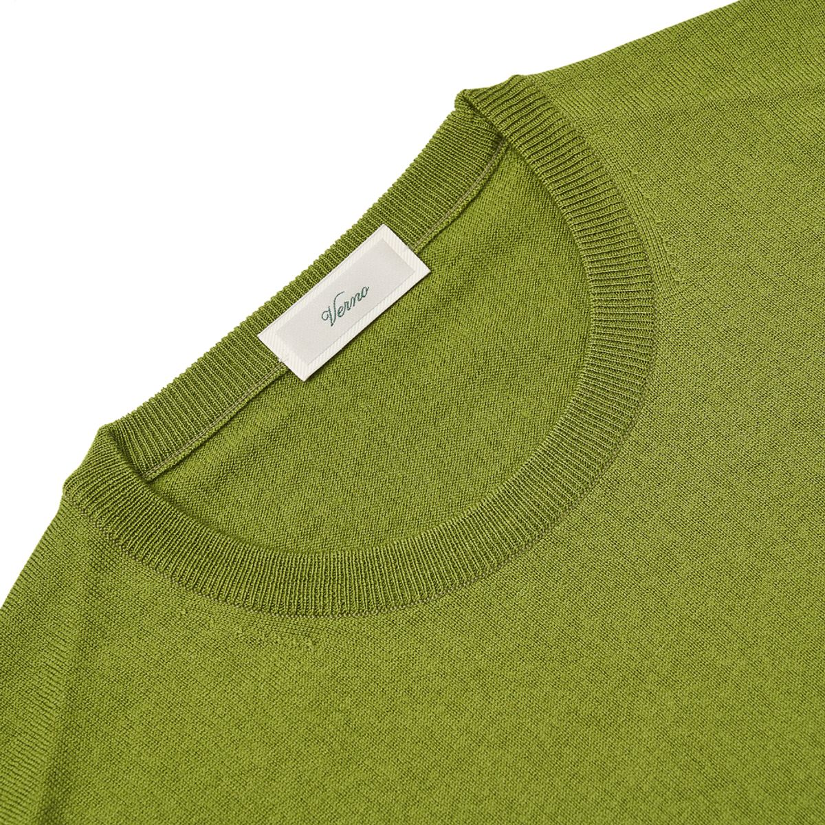 베르노(VERNO) Cashtouch crew-neck knit Green_Regular-fit