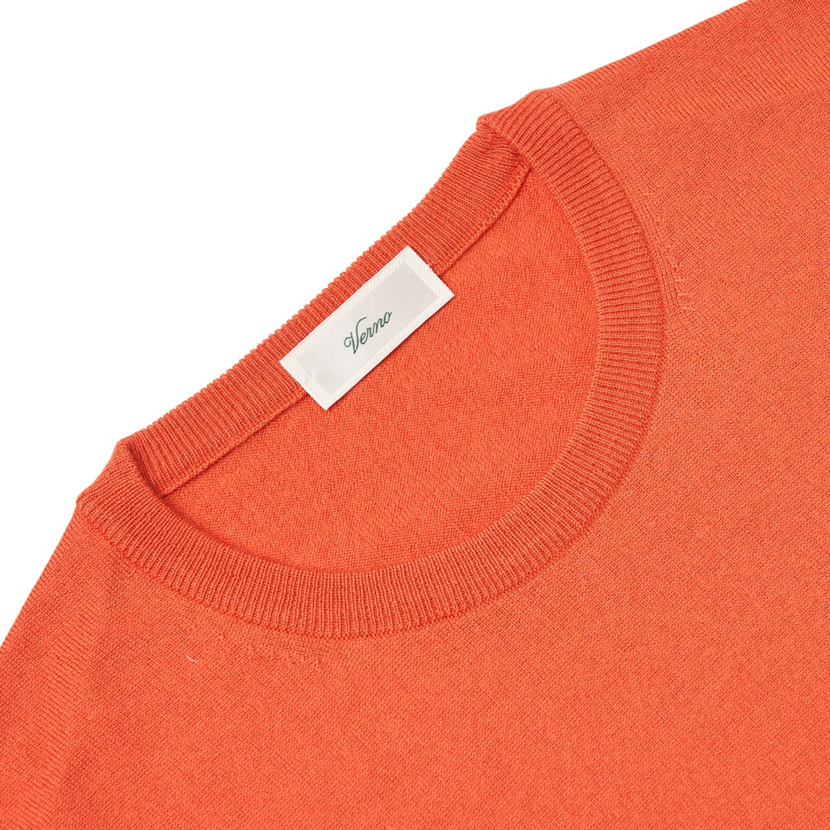베르노(VERNO) Cashtouch crew-neck knit Orange_Regular-fit