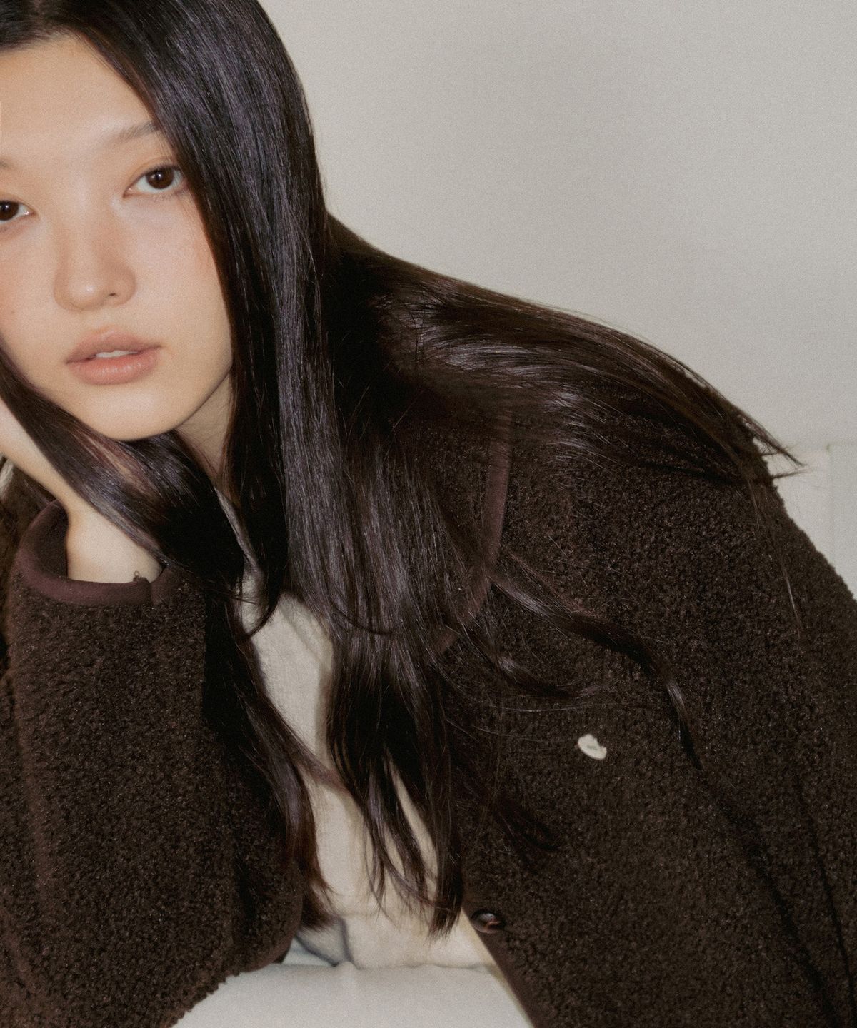 앤니즈(ANDNEEDS) Button fleece jacket (brown)