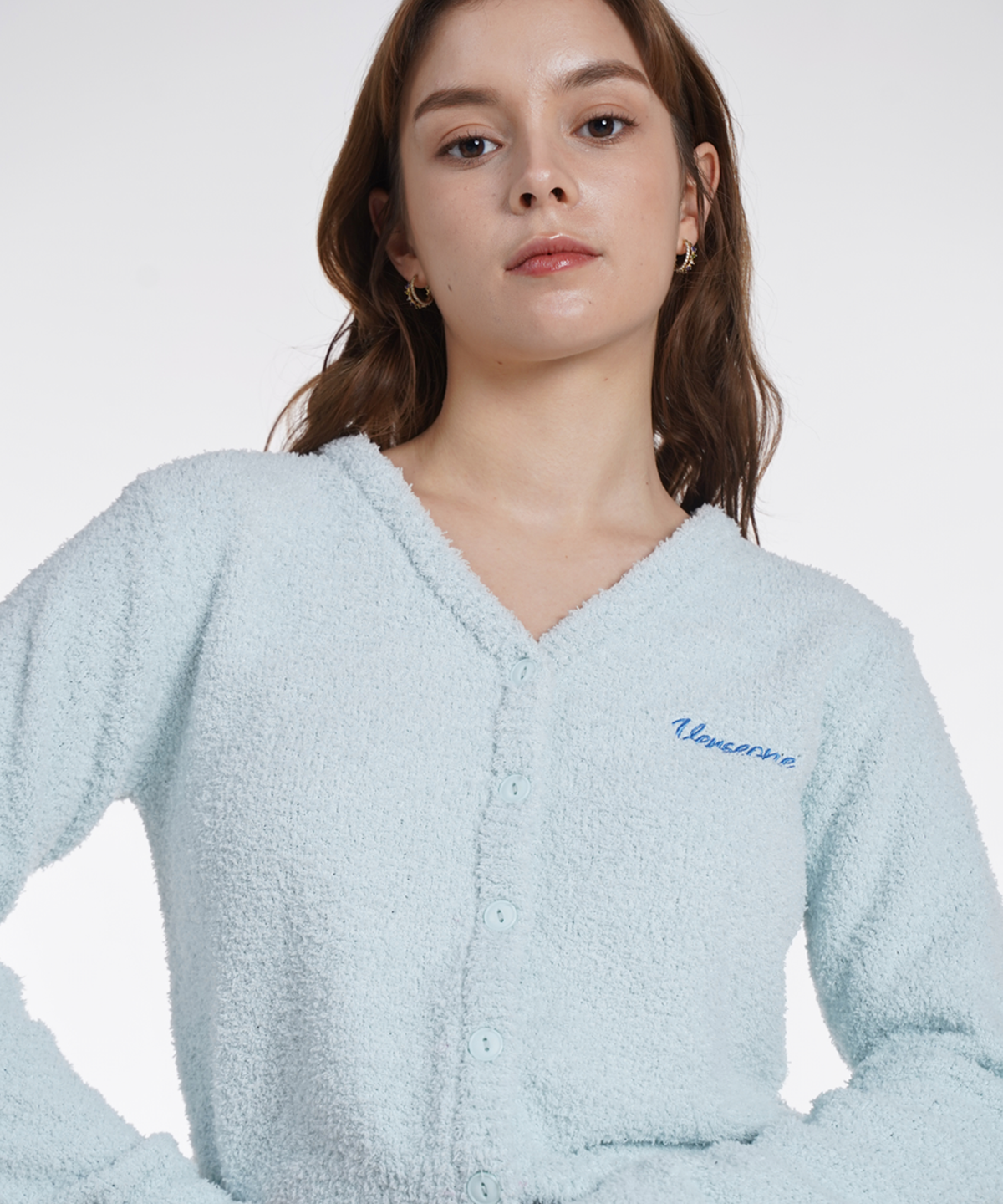 벌스원(VERSE ONE) EMBROIDERED LOGO CARDIGAN MINT(NEW)