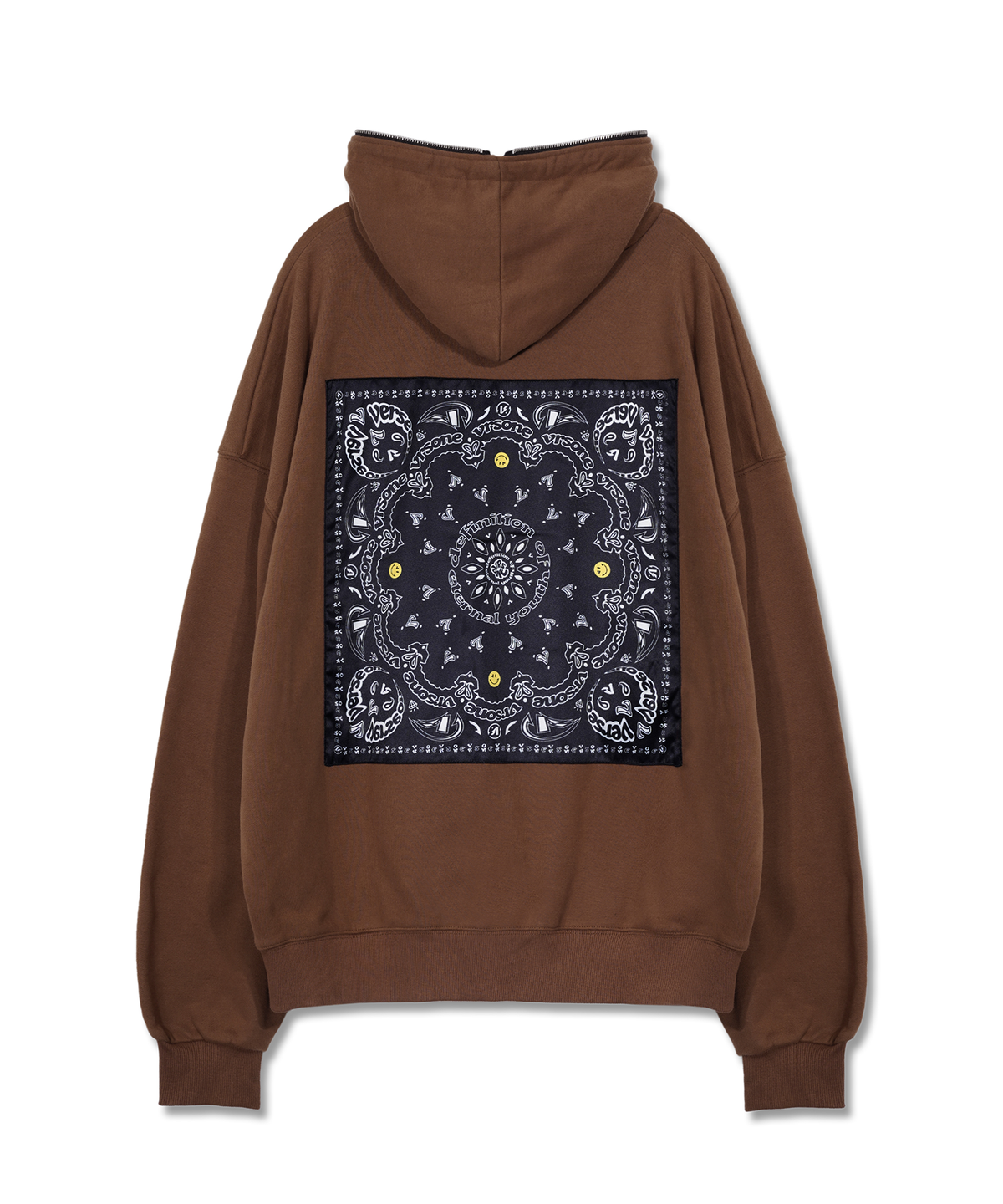 벌스원(VERSE ONE) PAISLEY LOGO BANDANA FULL ZIP HOODIE BROWN/BLACK