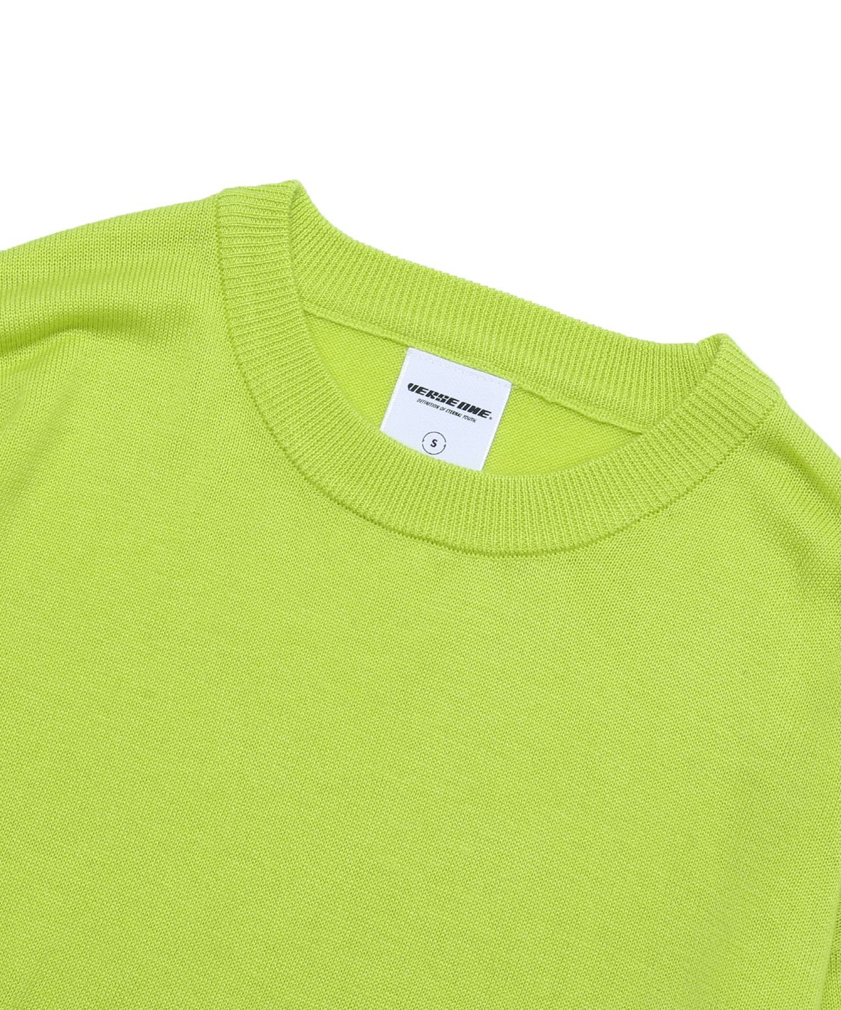 벌스원(VERSE ONE) MERINO WOOL BASIC KNIT SWEATER NEON GREEN