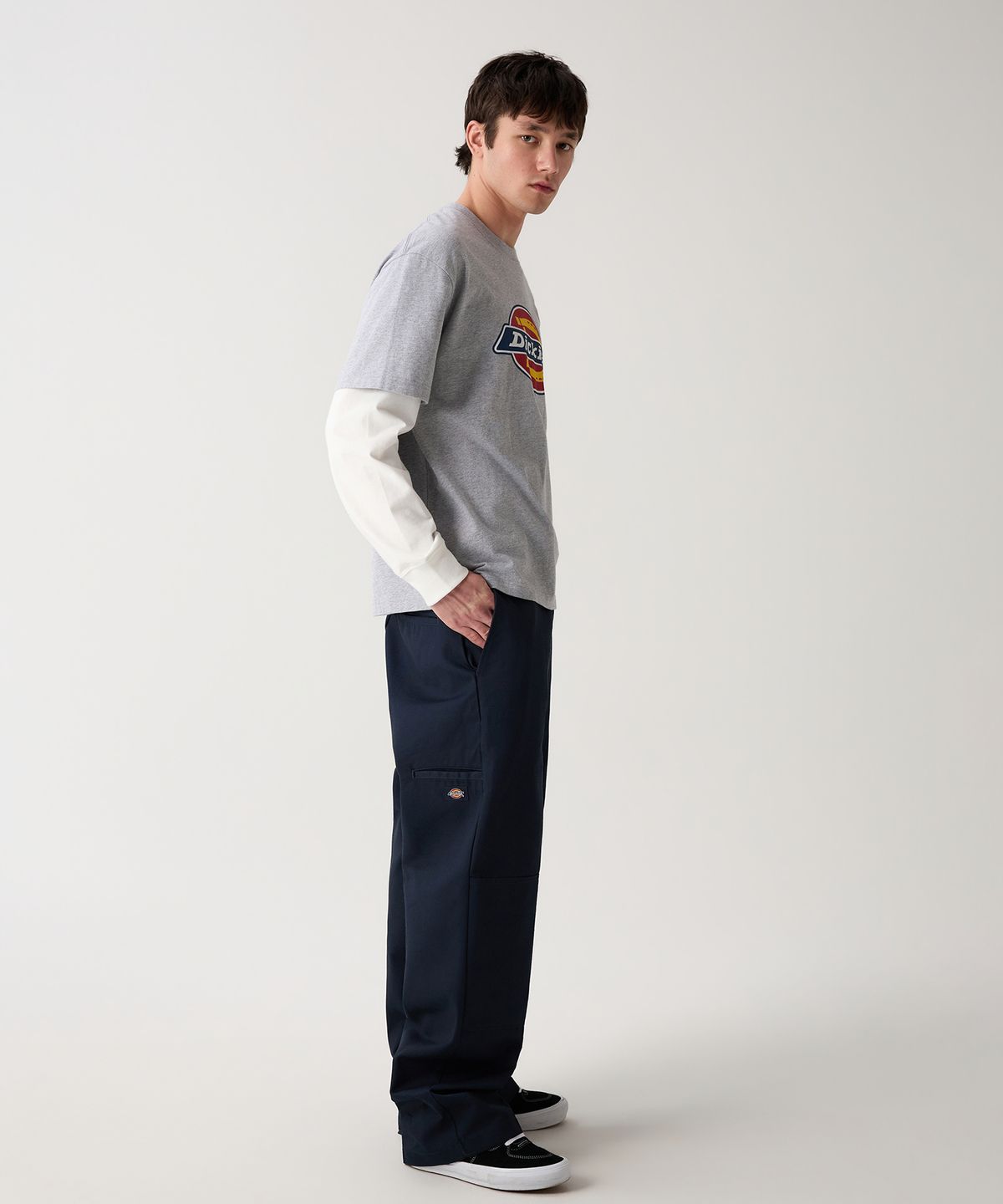 디키즈(DICKIES) 더블니 85283 루즈핏 워크팬츠 Dark Navy