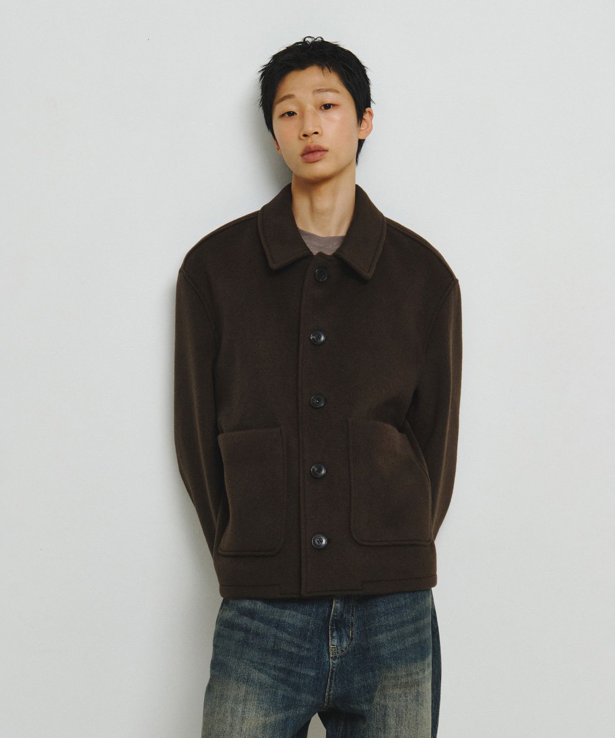 엔도어(ENDOOR) Fine wool short coat (brown)