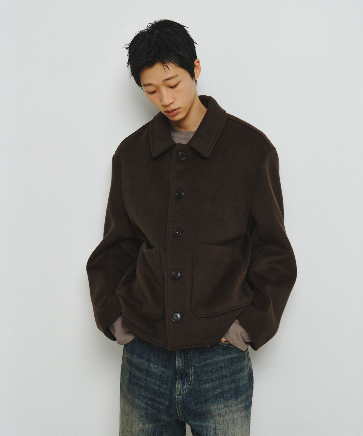 엔도어(ENDOOR) Fine wool short coat (brown)