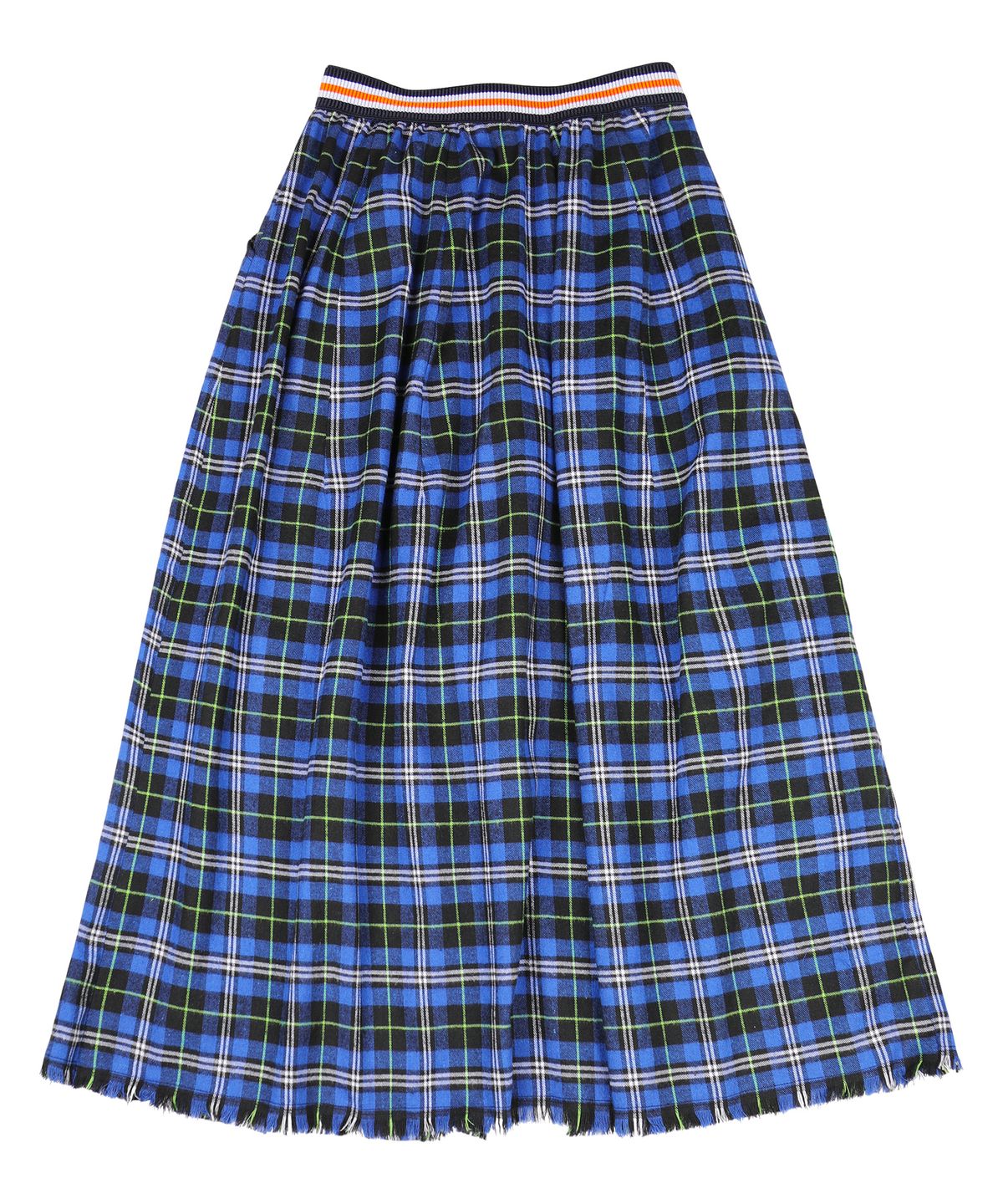 몽키플라워(Monkey Flower) 체크 기모 롱 랩(KILT)스커트/MF3WSK01F BLUE