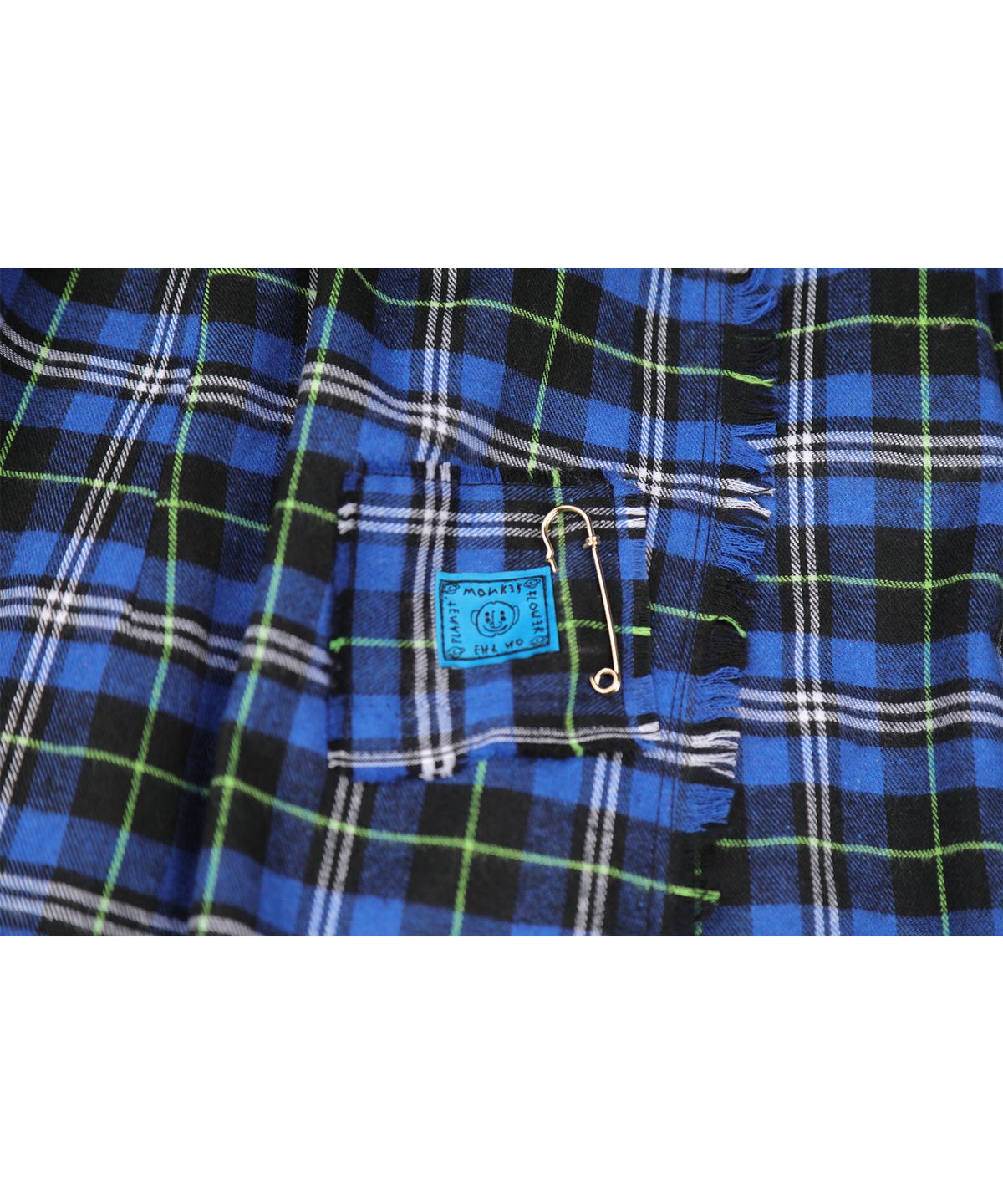 몽키플라워(Monkey Flower) 체크 기모 롱 랩(KILT)스커트/MF3WSK01F BLUE