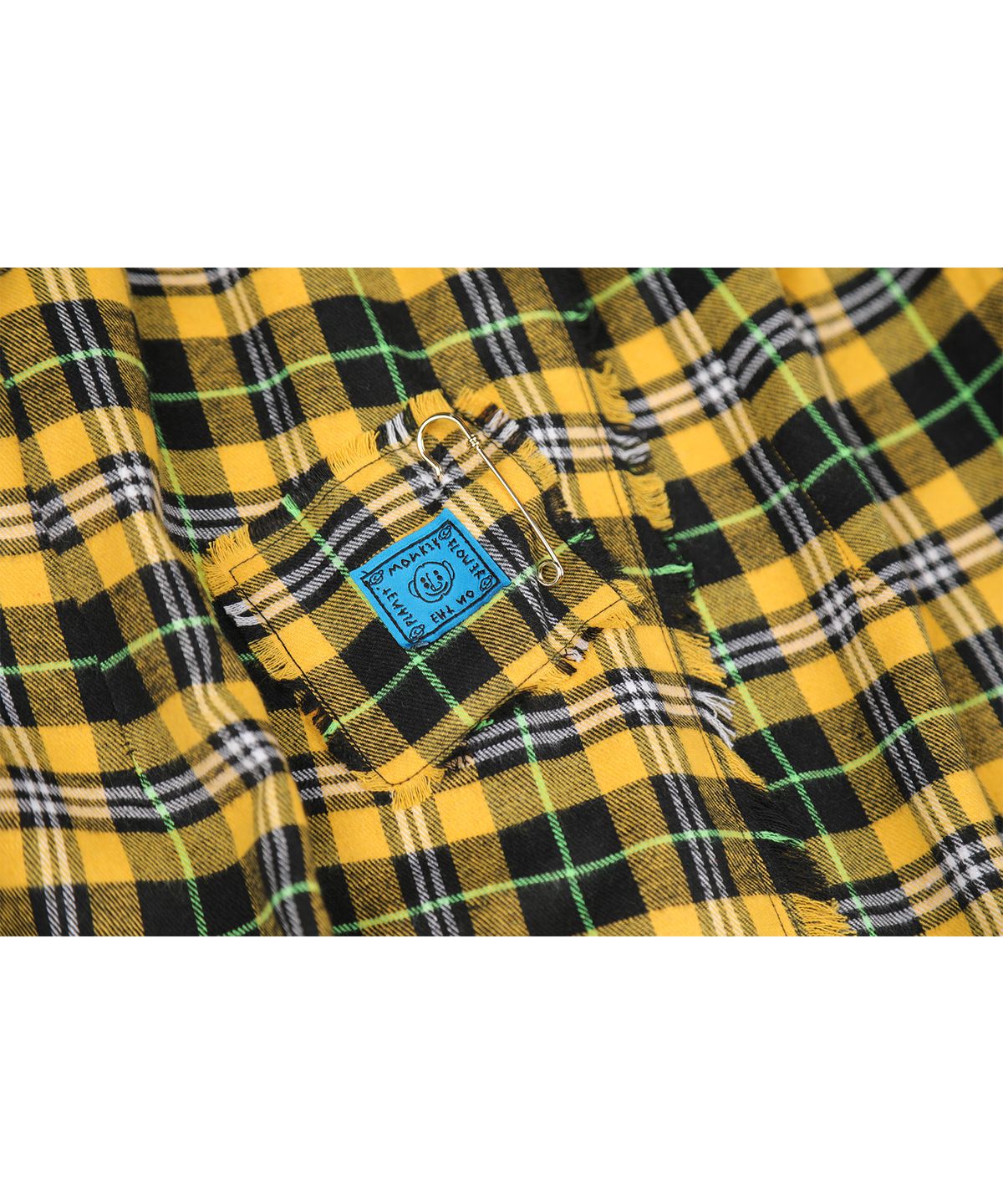몽키플라워(Monkey Flower) 체크 기모 롱 랩(KILT)스커트/MF3WSK01F YELLOW