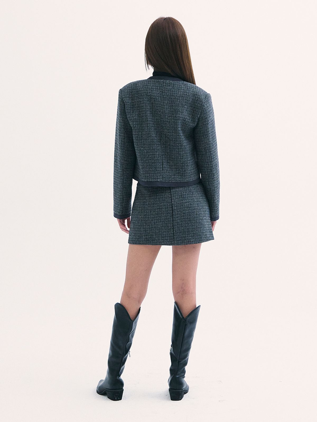 비에이블투(B ABLE TWO) Leona tweed skirt CHARCOLE