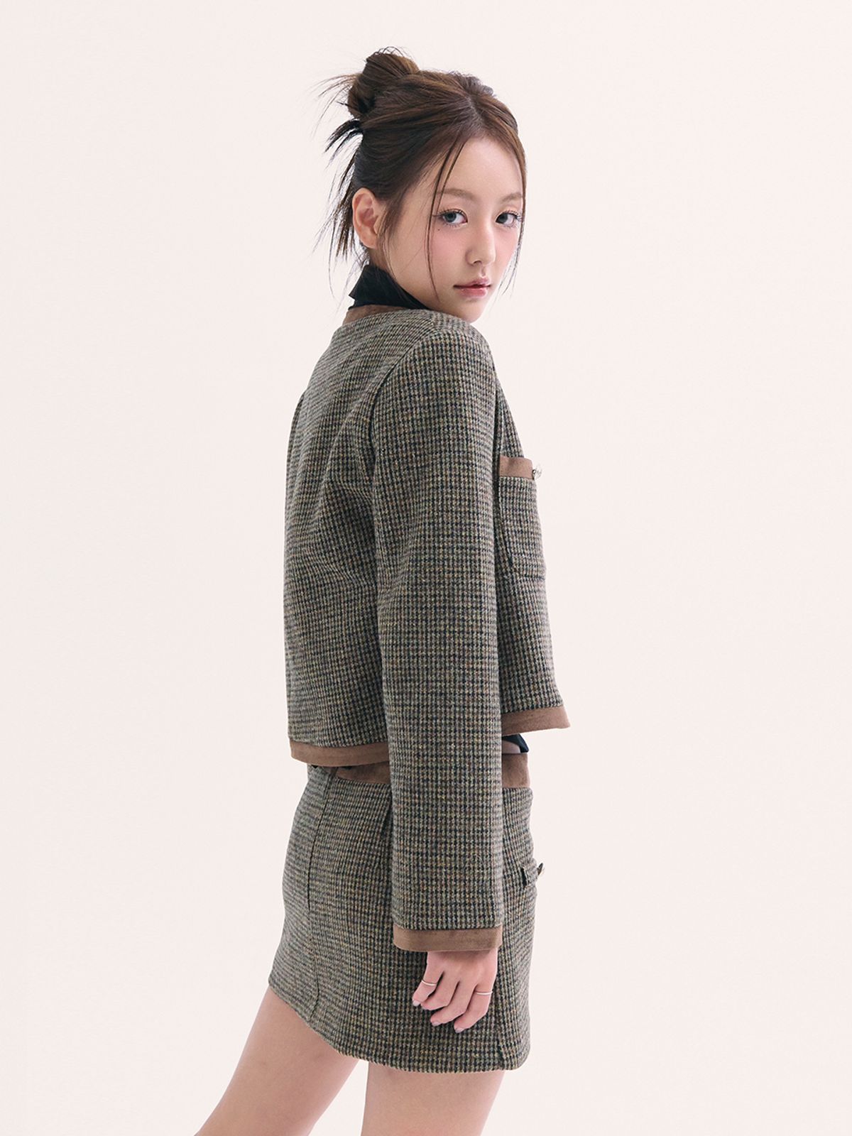 비에이블투(B ABLE TWO) Leona tweed skirt BROWN