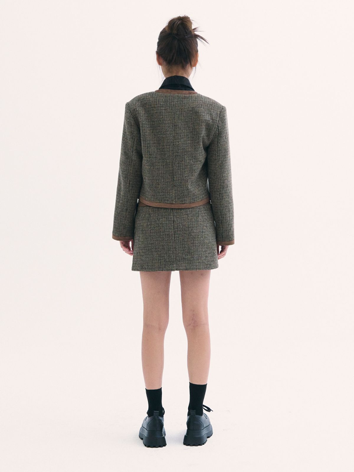 비에이블투(B ABLE TWO) Leona tweed skirt BROWN