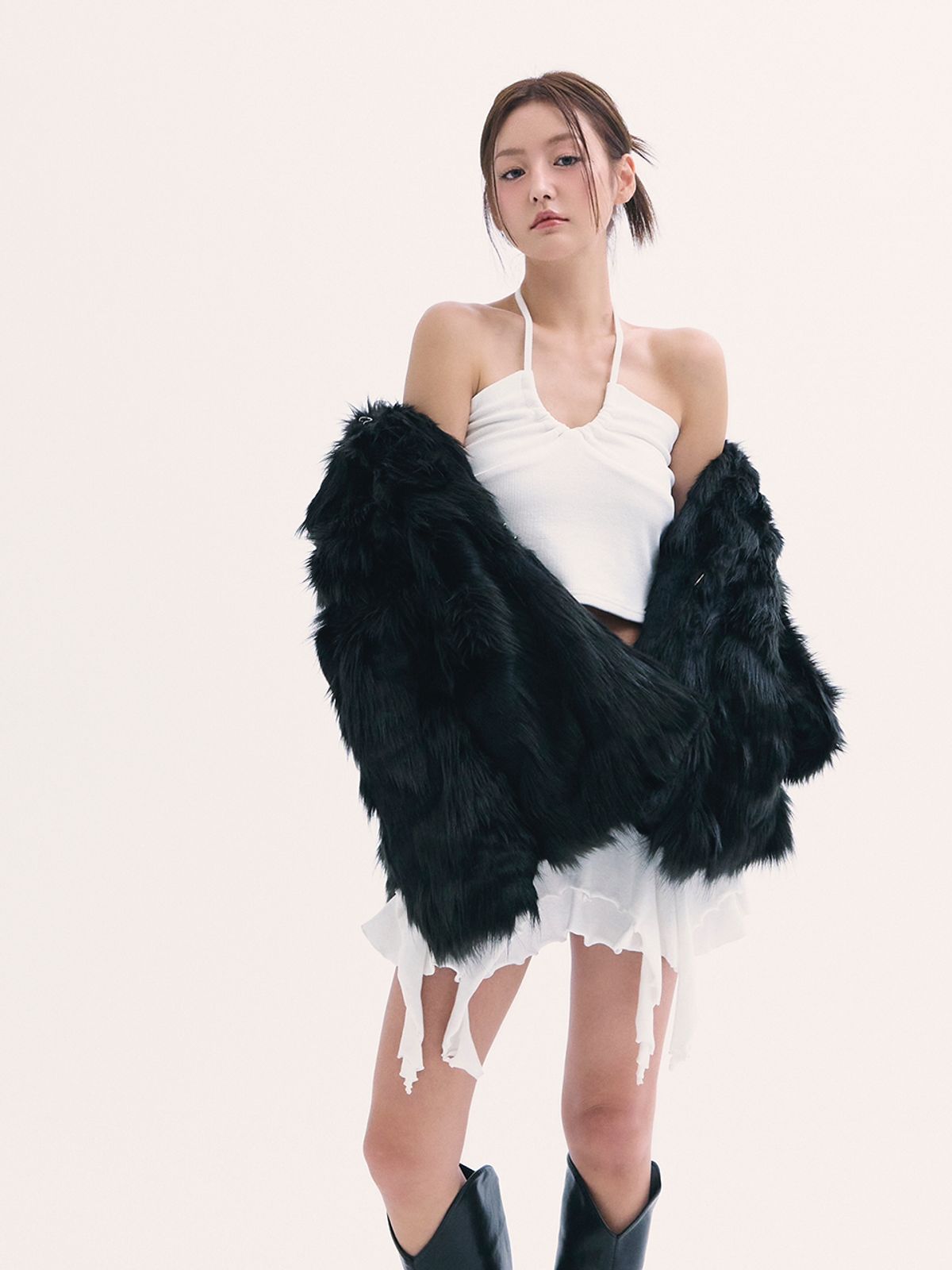 비에이블투(B ABLE TWO) Popo fur jacket BLACK