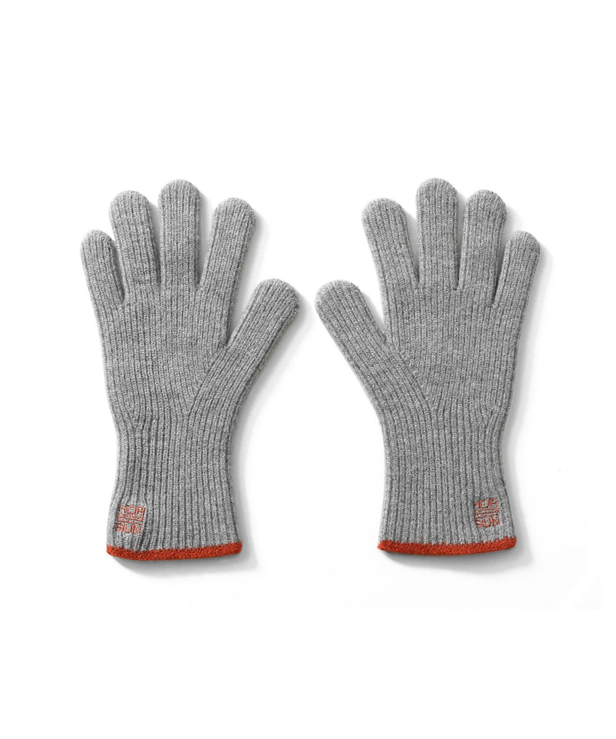 홀리선(HORLISUN) Bless Wool Rib Finger Gloves Melange Gray