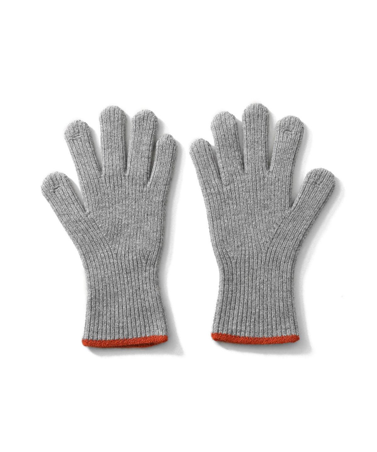 홀리선(HORLISUN) Bless Wool Rib Finger Gloves Melange Gray