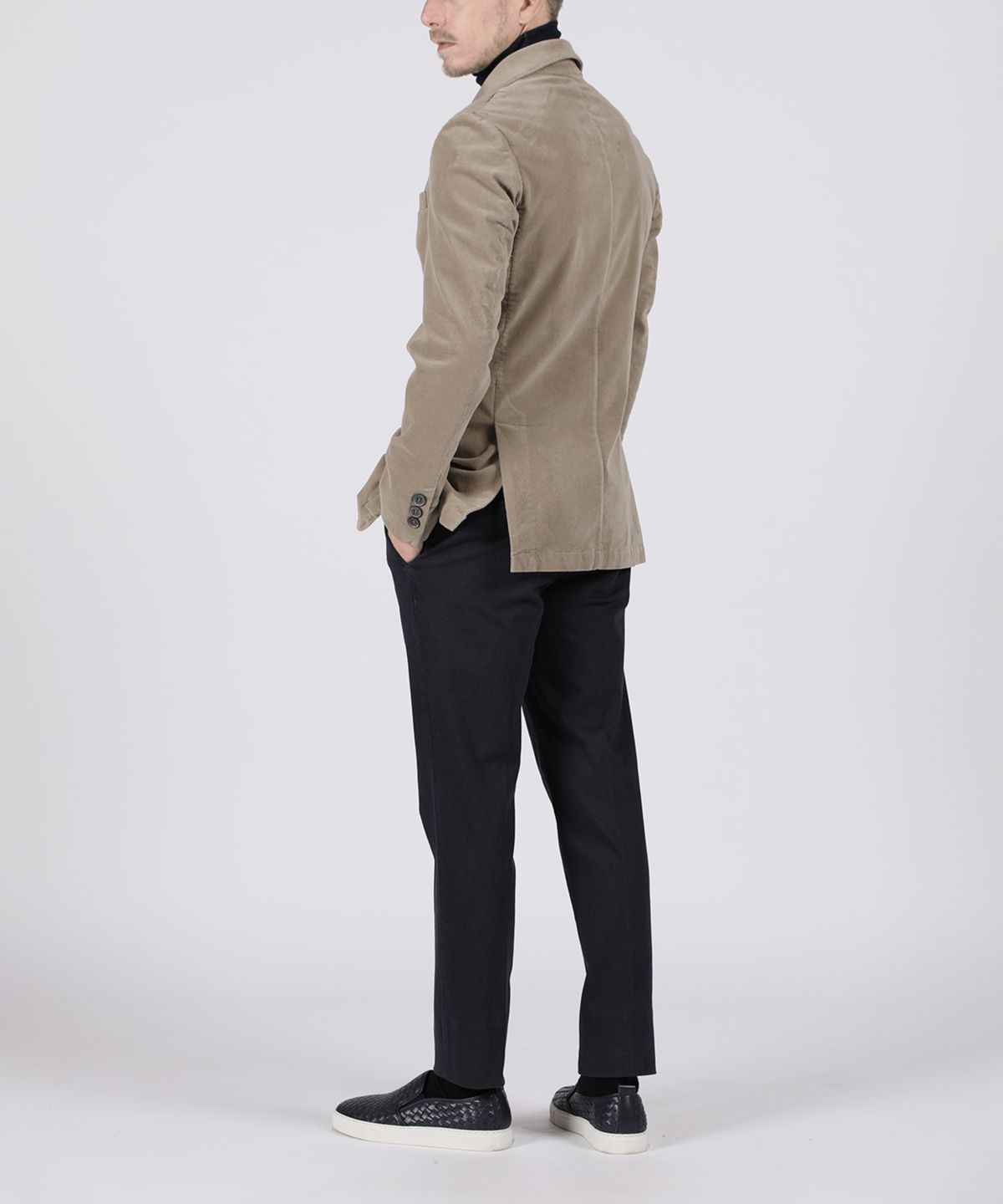 빠니깔레(PANICALE) 베이지 코튼 벨벳 슬림핏 자켓