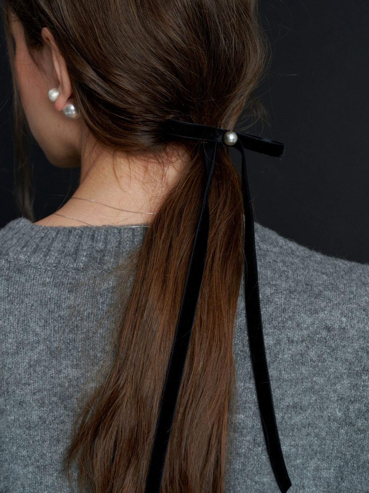 러브미몬스터(LOVE ME MONSTER) Classic Velvet Ribbon Hair Pin M (L233MHA070)