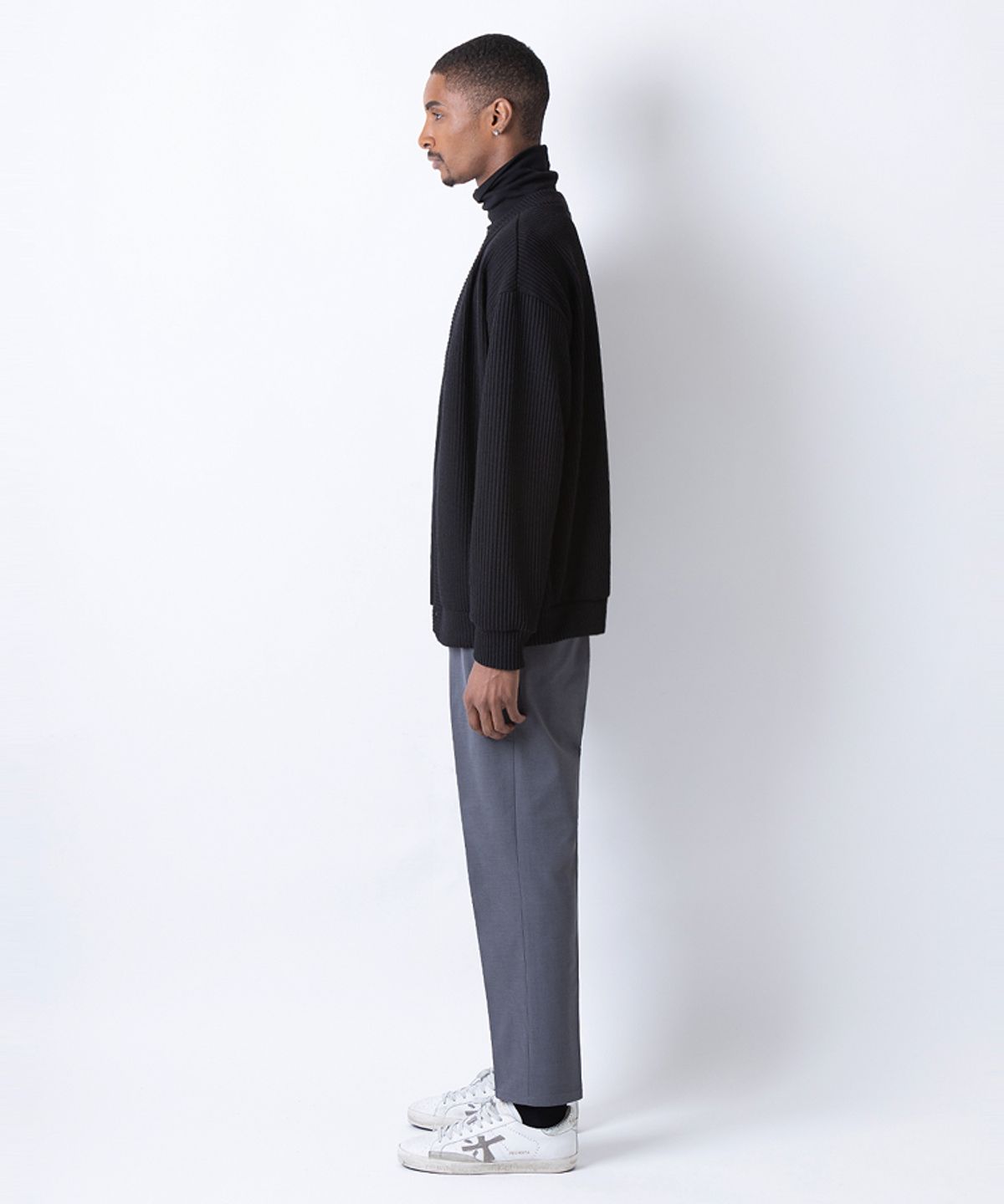 스트라이크(STRIKE) 드롭 숄더 루즈 가디건 (BLACK)