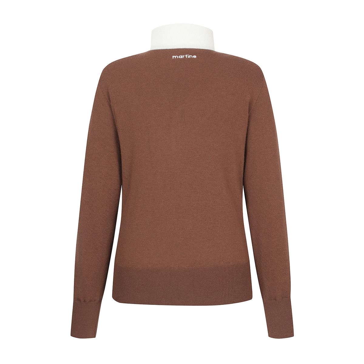 마틴골프(MARTINE GOLF) V Color Line Turtle Sweater_Camel
