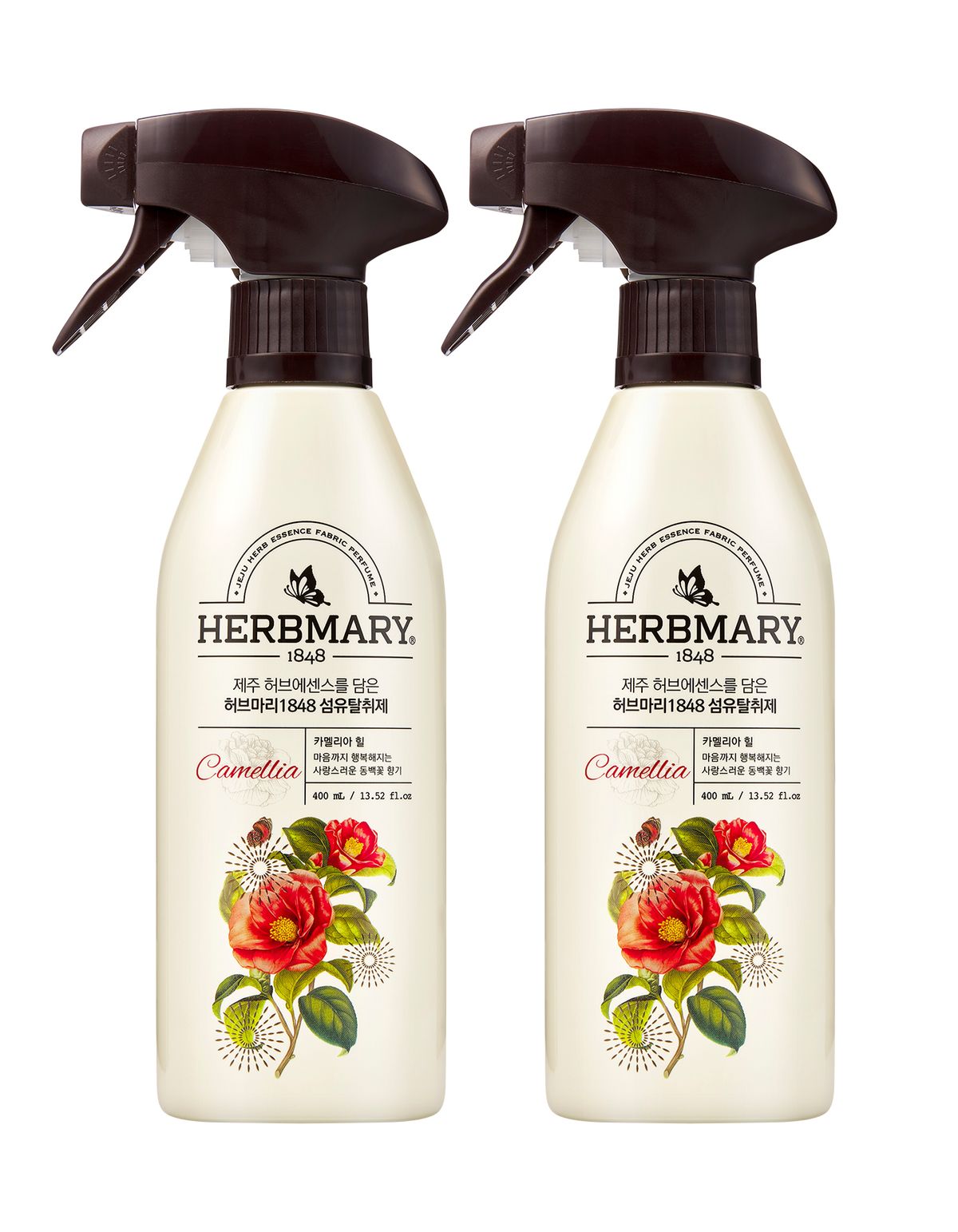 허브마리1848(HERBMARY 1848) [동백꽃향] 카멜리아 섬유향수 400ml 2개입 구성