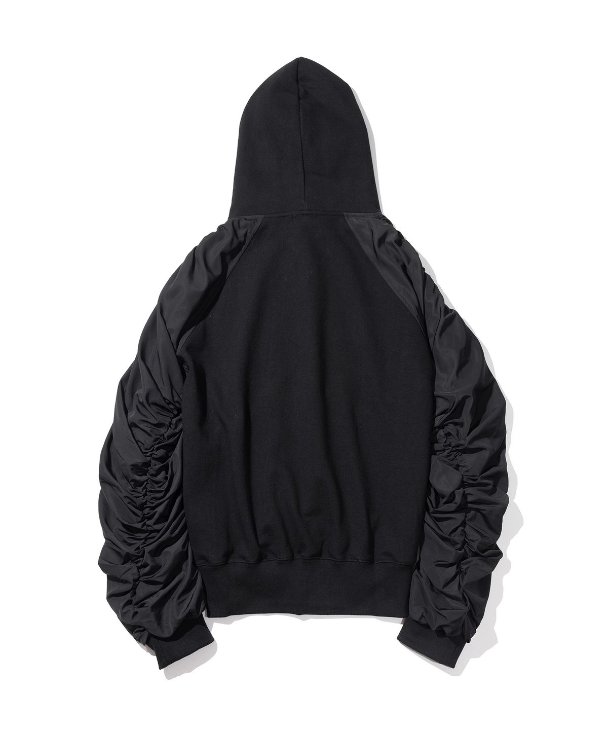 매스노운(MASSNOUN) BELINE PUCKERING HOODIE MFHHD006-BK