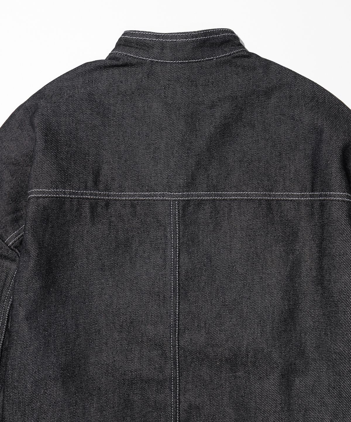 매스노운(MASSNOUN) HIGH NECK BIKER DENIM MFHJK003-BK