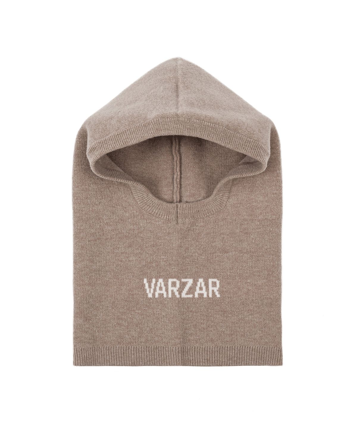 바잘(VARZAR) VARZAR 로고 니트 바라클라바 베이지